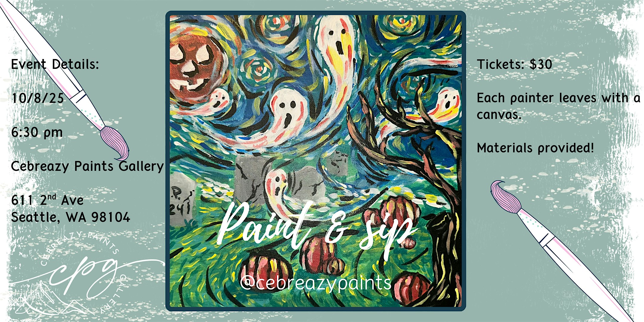 Spooky Paint Party at 611 2nd Ave – Seattle, WA