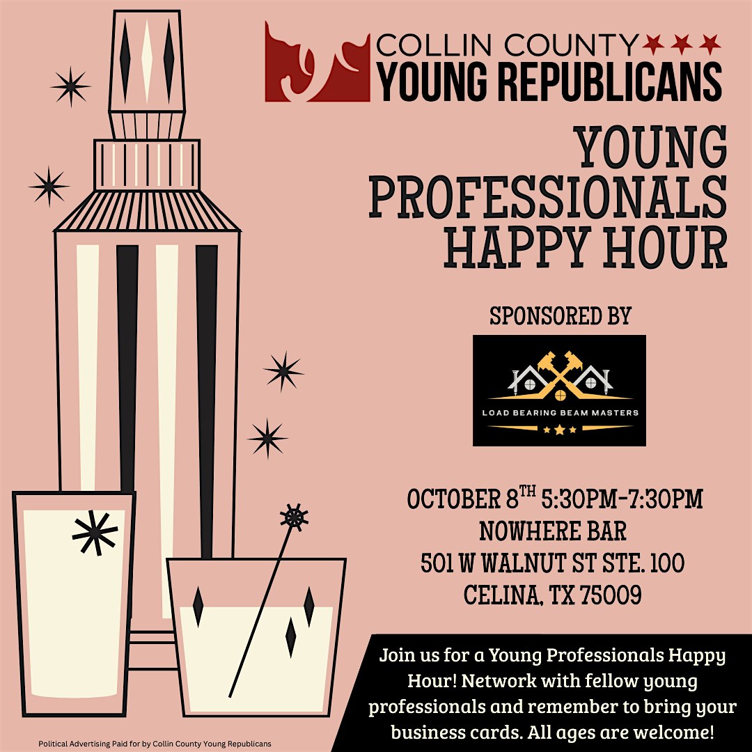 Young Professionals Happy Hour at Nowhere Bar – Celina, TX