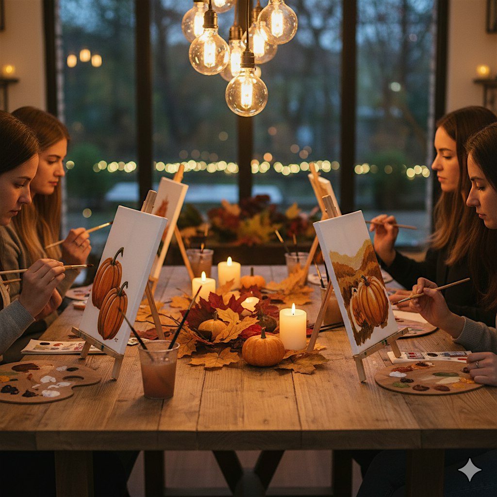 Autumn paint and sip tea at SnoHoney – Carrollton, TX