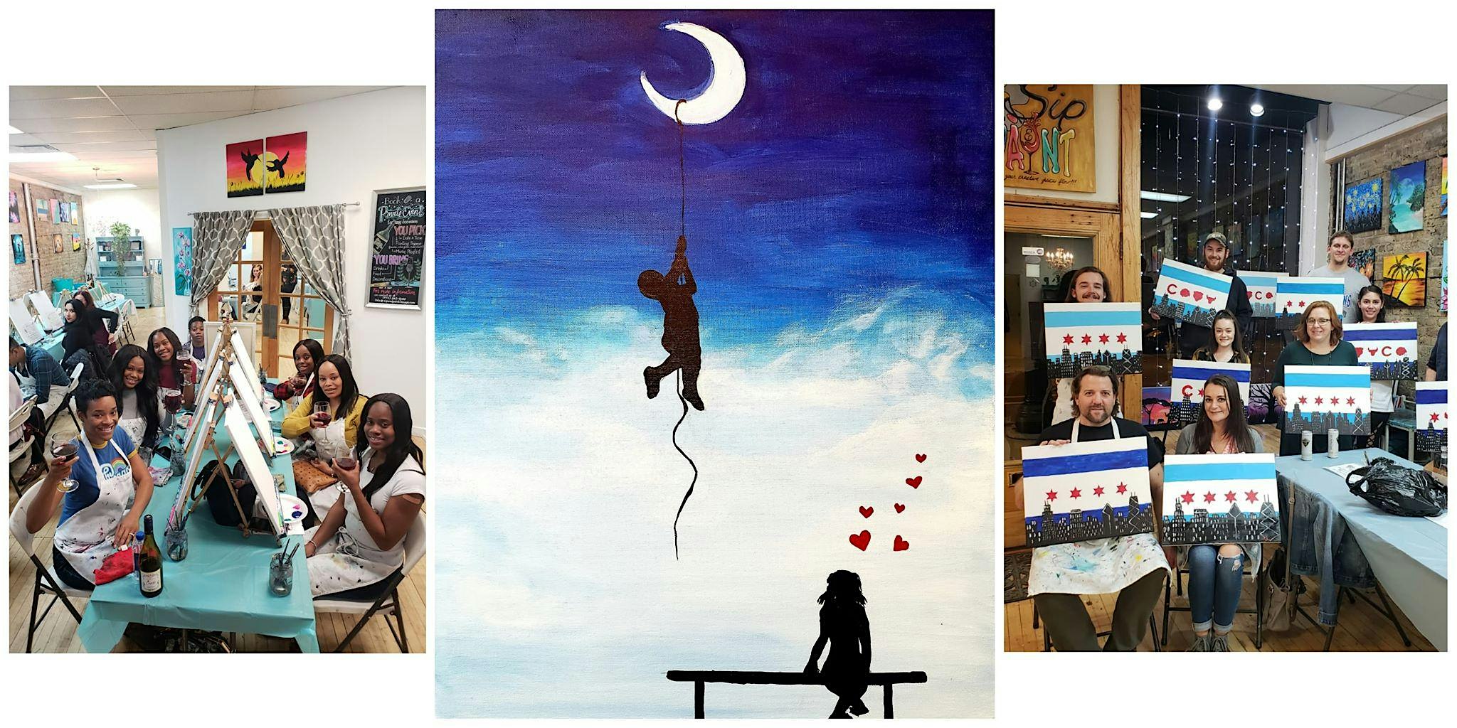 BYOB Sip & Paint Class “Love You To The Moon” at Sip & Paint – Chicago, IL