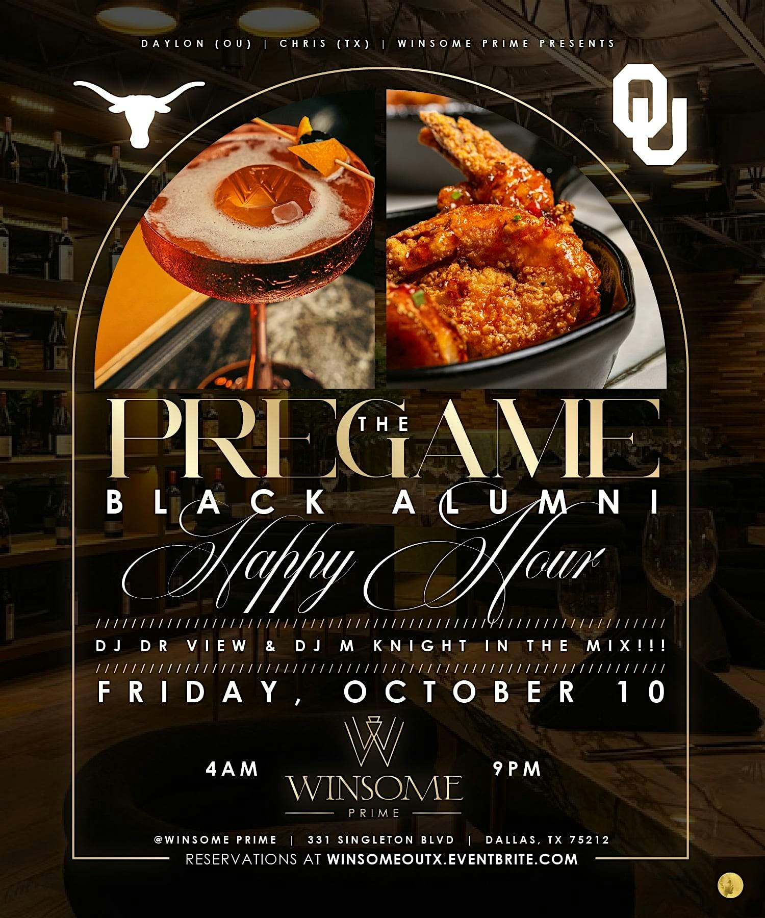 The Pregame – OU/TX Black Alumni Happy Hour @ Winsome Prime at Winsome Prime – Dallas, TX