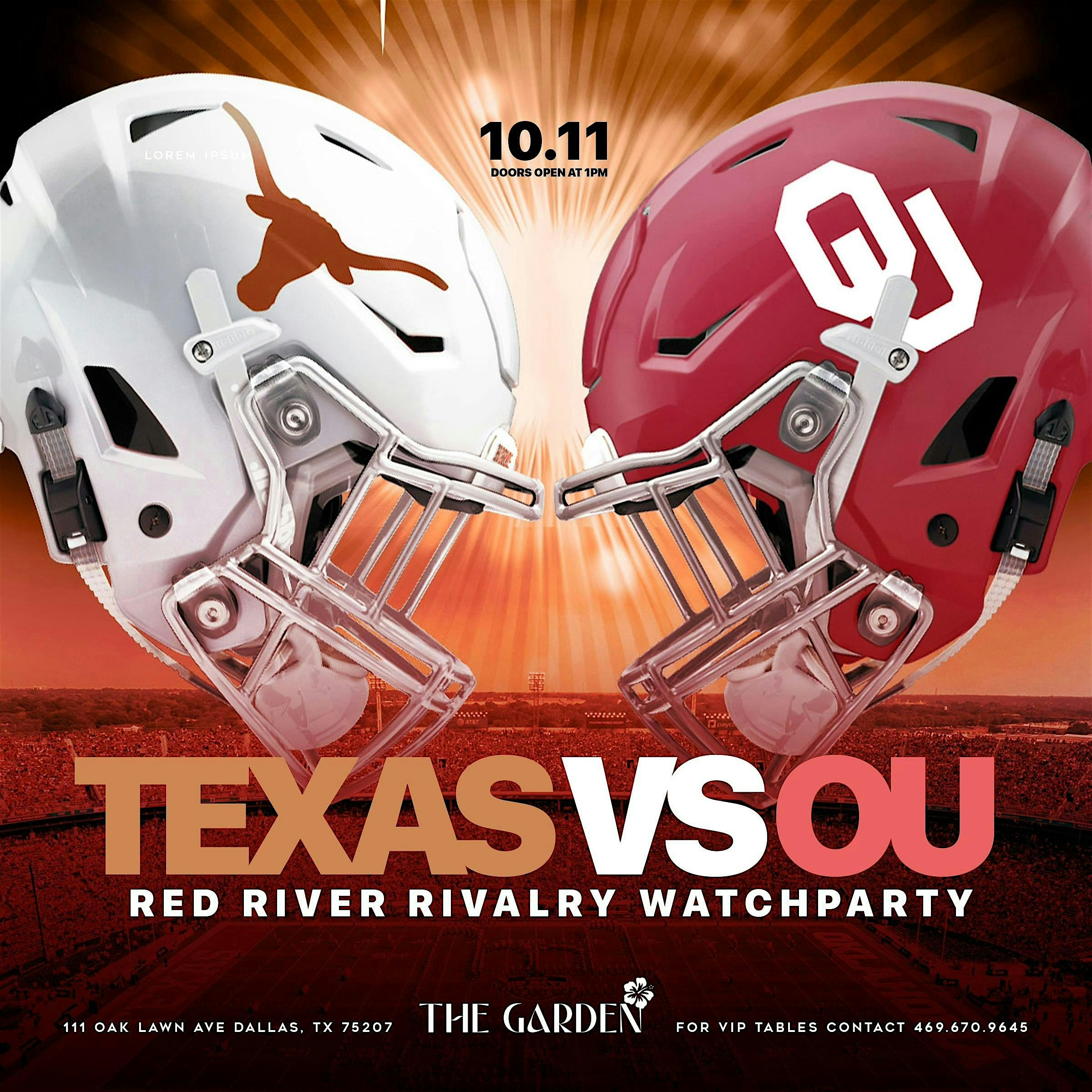 Texas VS OU Watch Party at The Garden – Dallas, TX
