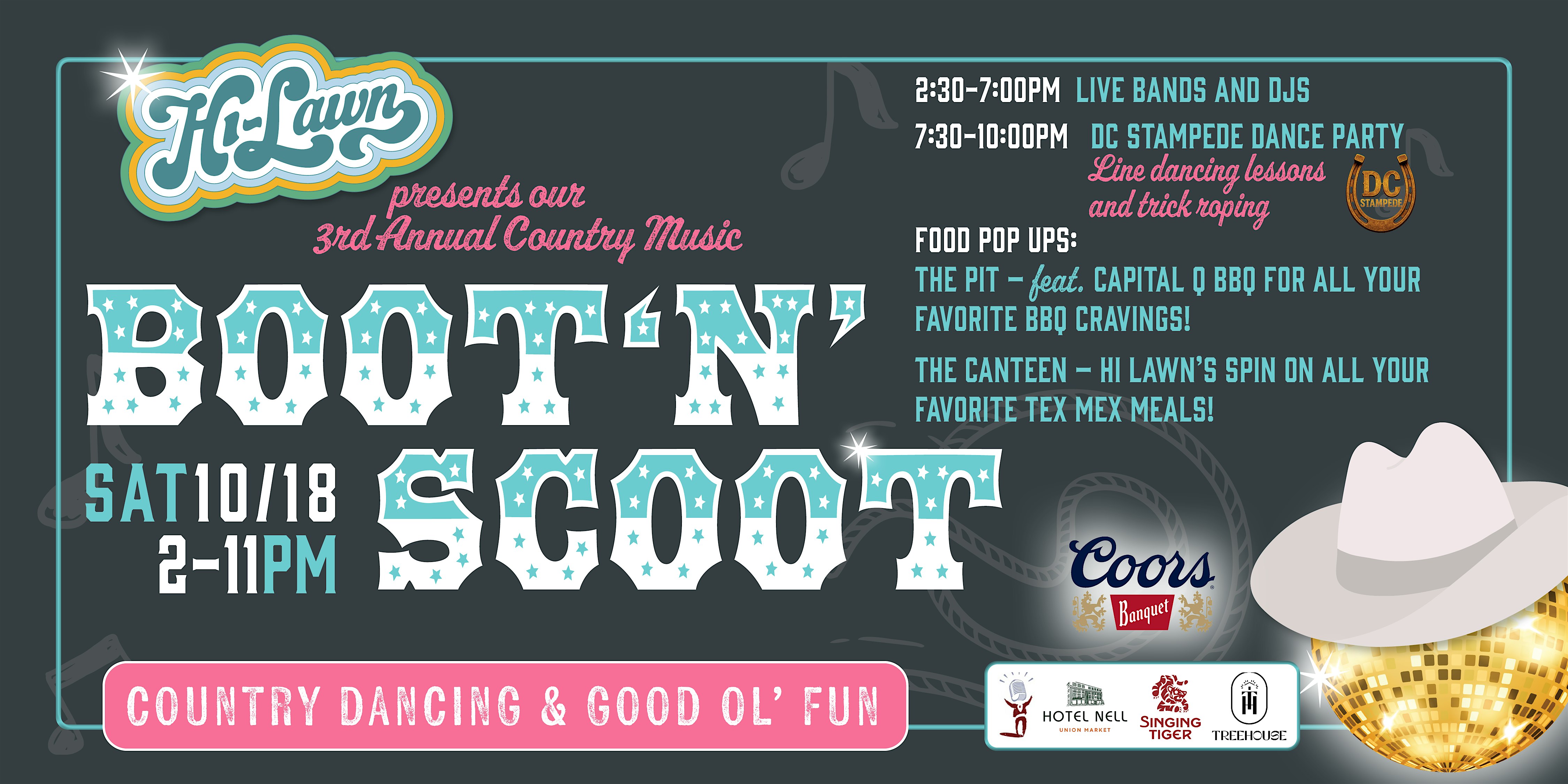 Boot ‘N’ Scoot Country Music Festival (RAIN DATE 10/18) at Hi-Lawn – Washington, DC