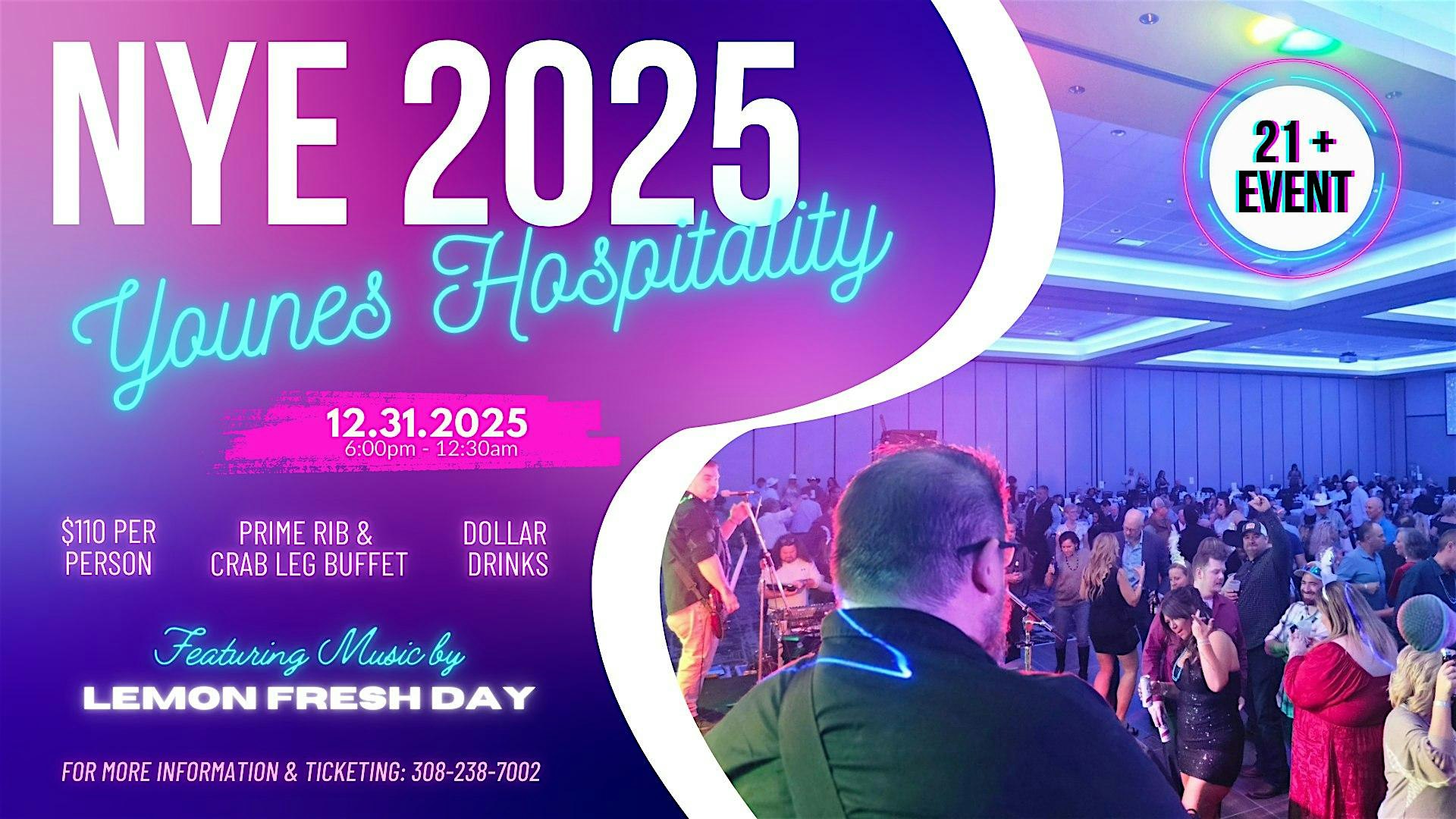 2025 New Year’s Eve Party at Younes Conference Center North – Kearney, NE
