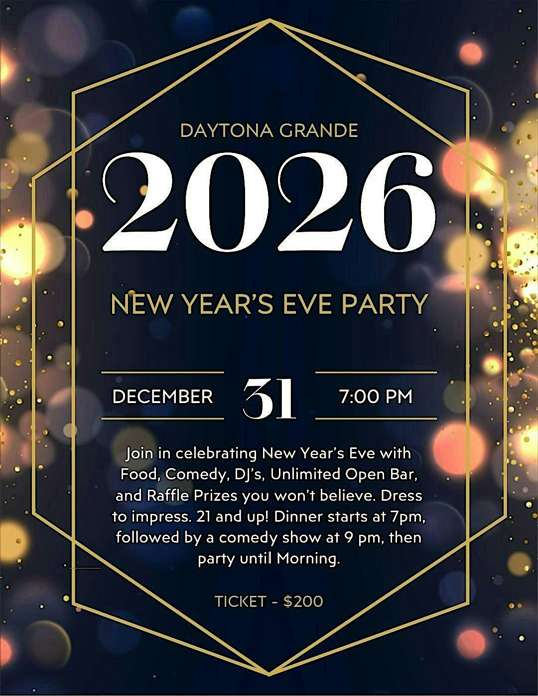 THE DAYTONA GRANDE NEW YEARS EVE PARTY at Daytona Grande Oceanfront Hotel – Daytona Beach, FL