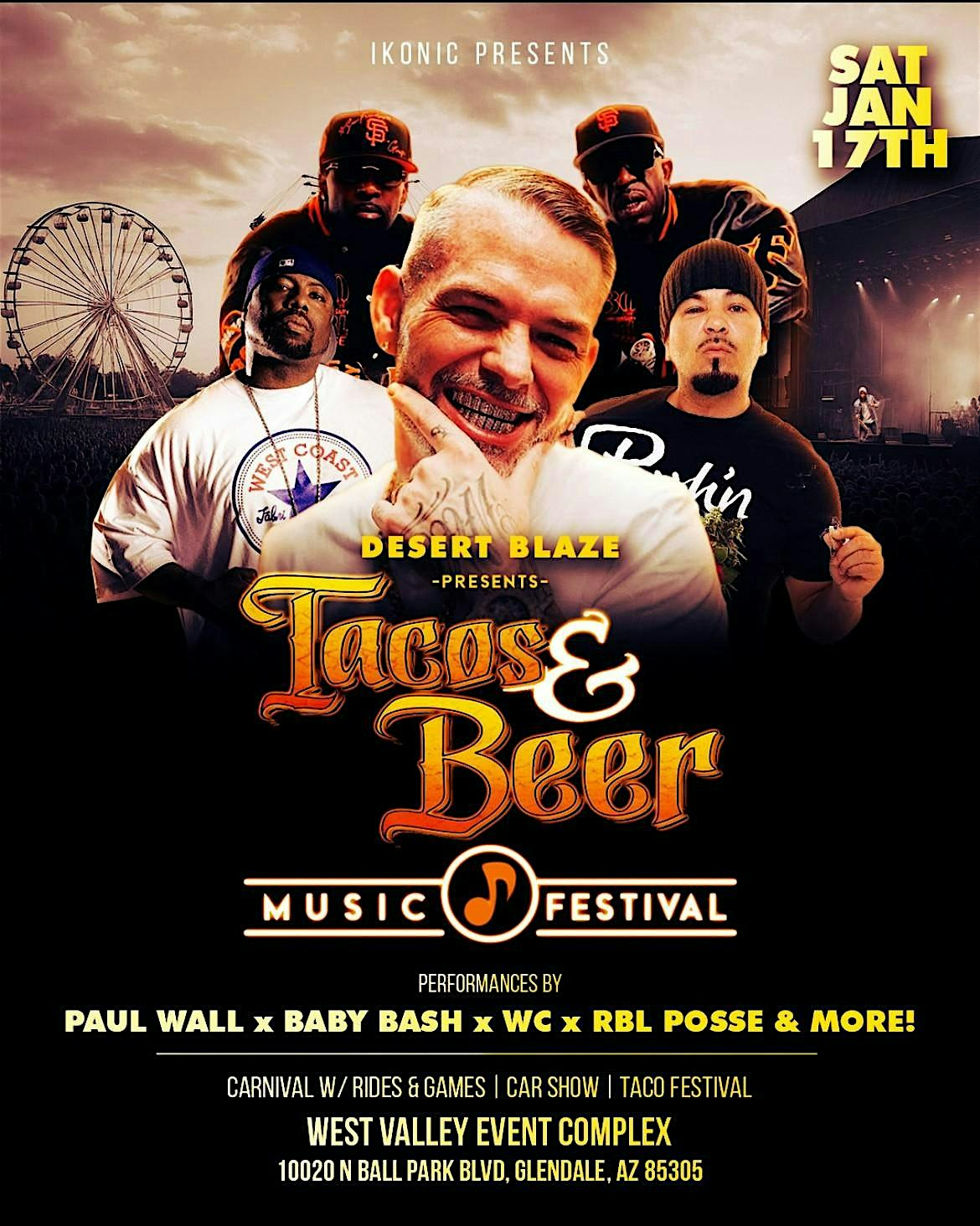 Desert Blaze Tacos & Beer Music Festival at West Valley Events Complex – Glendale, AZ