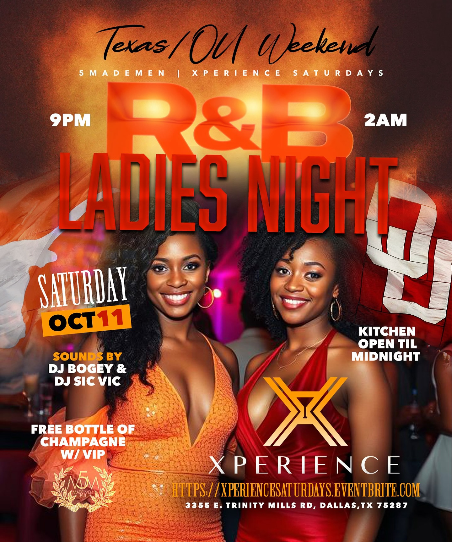 R&B Ladies Night: Texas/OU Weekend at Xperience – Dallas, TX
