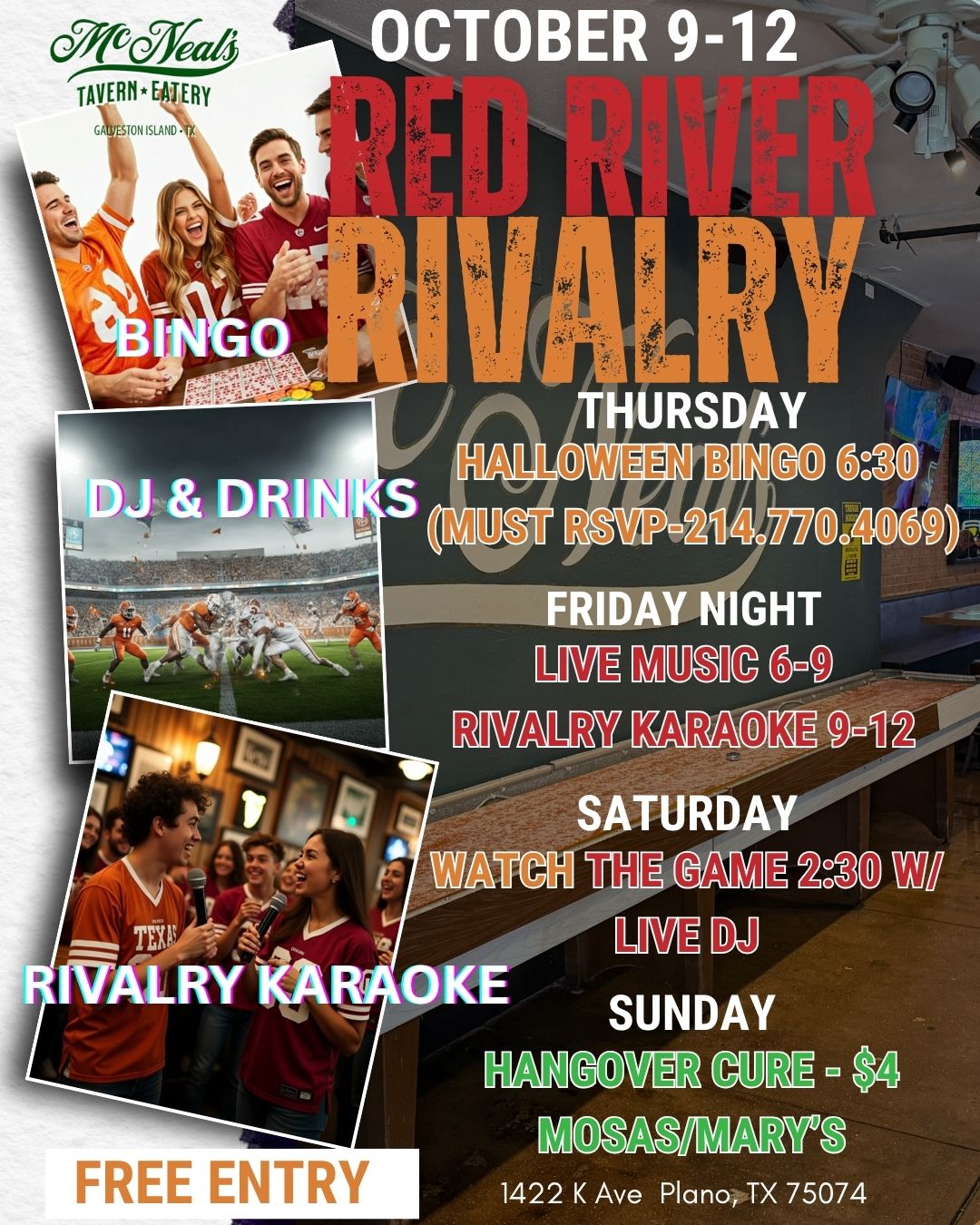 Red River Rivalry Watch Party at McNeal’s – Plano, TX