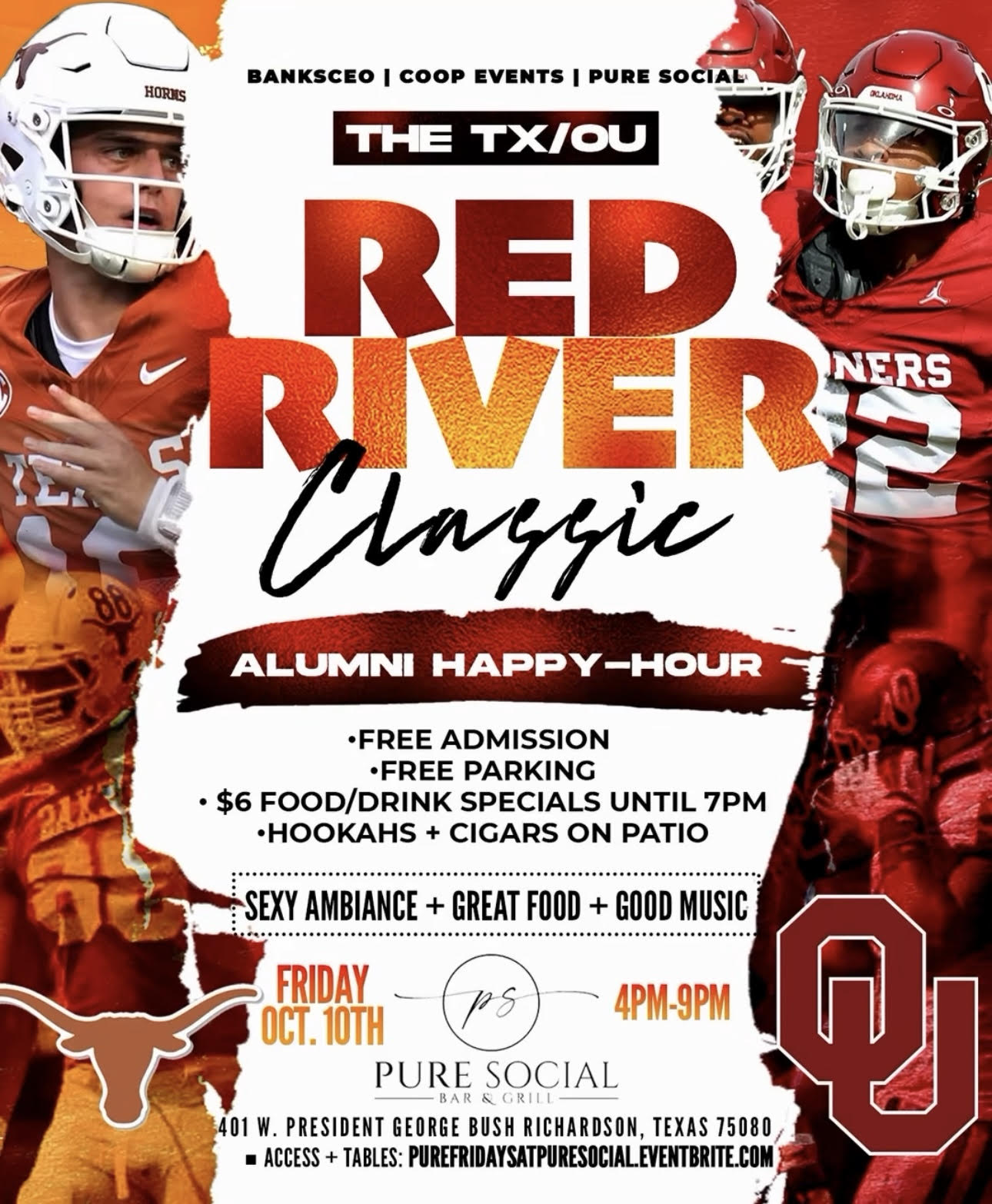 The TX/OU Red River Classic Alumni Happy Hour at Pure Social – Richardson, TX