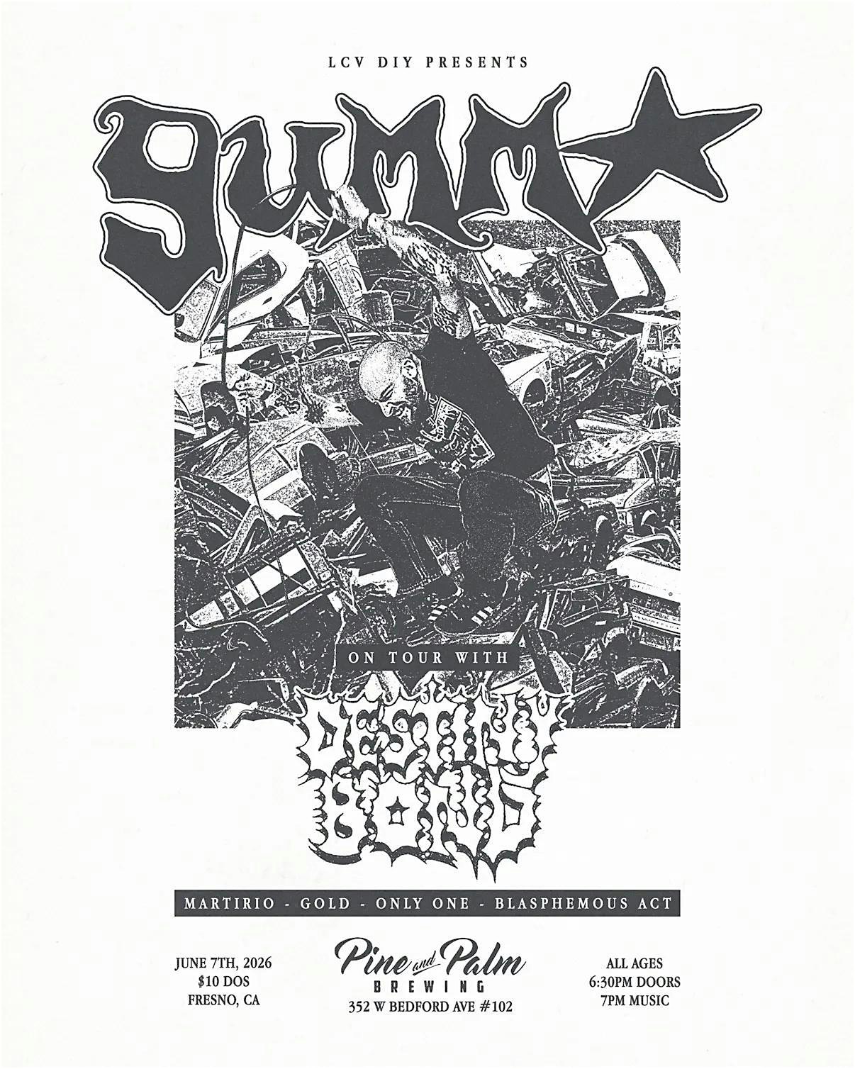 LCV DIY PRESENTS: GUMM & DESTINY BOND at Pine & Palm Brewing – Fresno, CA