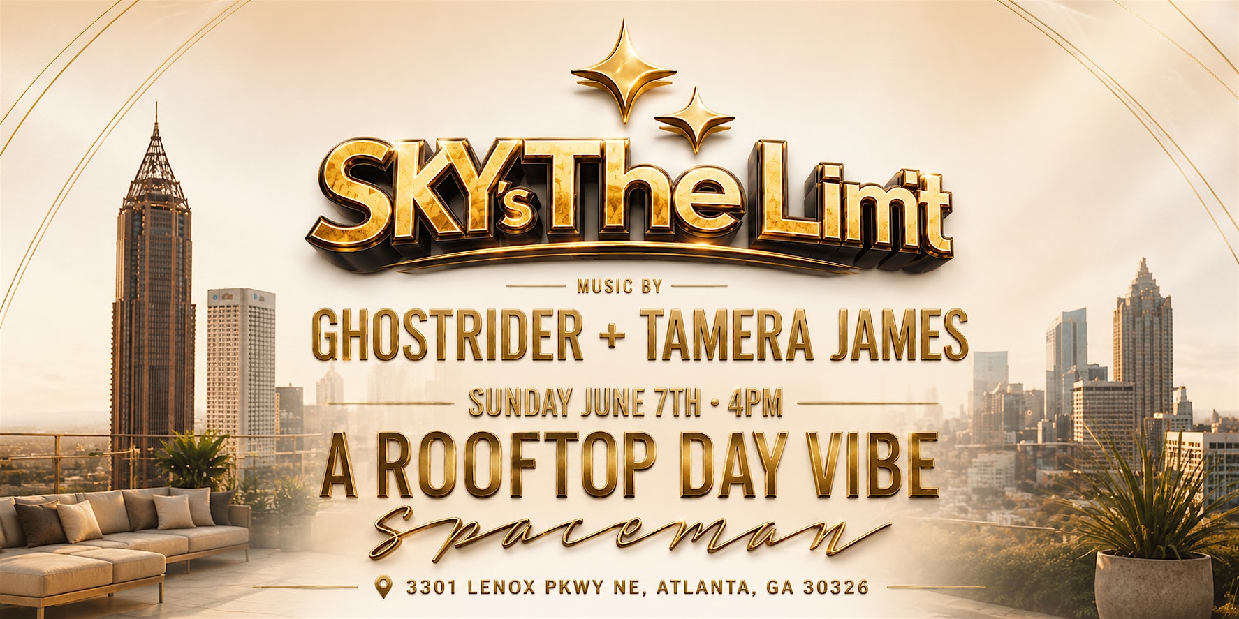 SKY’s THE LIMIT – Rooftop Day Party at SPACEMAN at Spaceman – Atlanta, GA