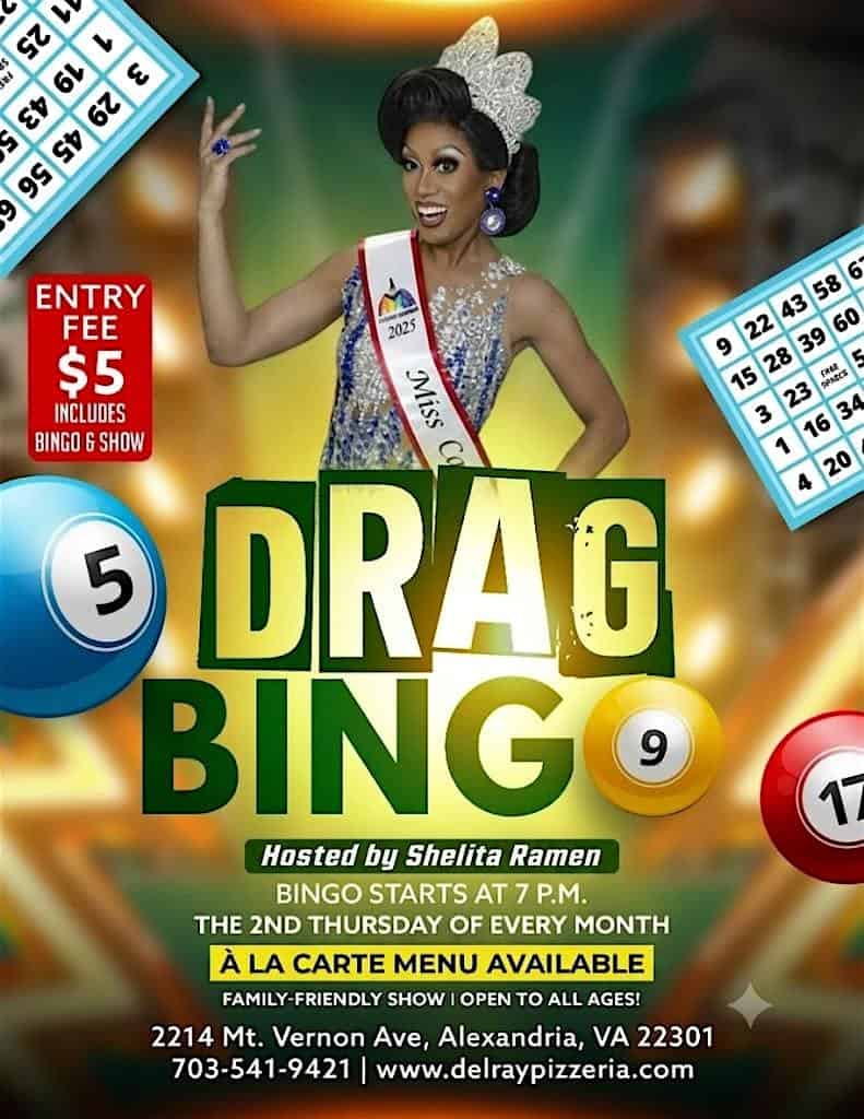 DRP Drag Bingo June Edition | Hosted by Shelita Ramen at Del Ray Pizzeria & Draft House – Alexandria, VA