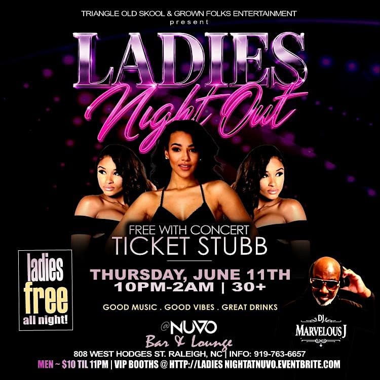 Ladies Night! Ladies FREE All Night! at Nuvo Lounge Bar – Raleigh, NC