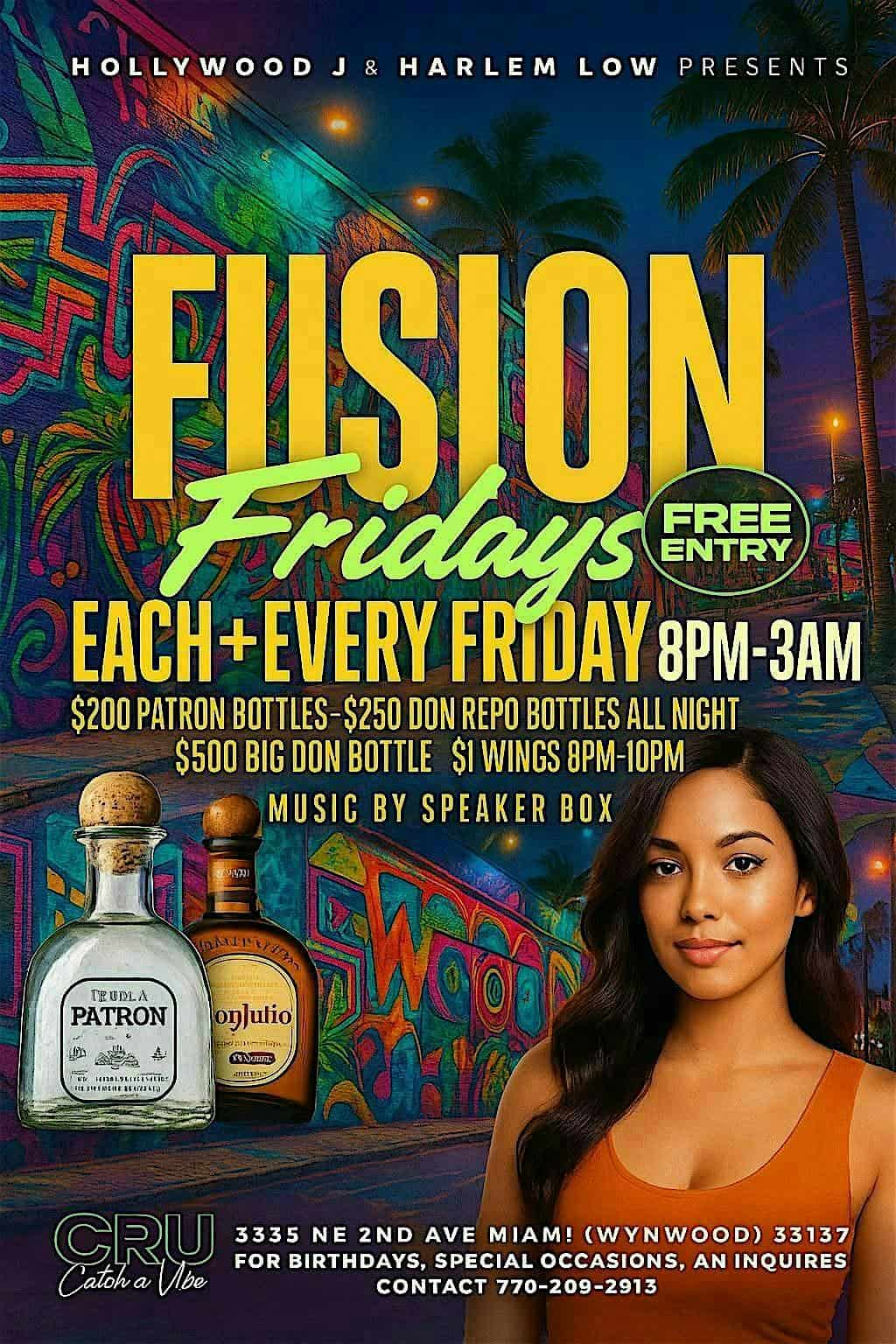 FUSION FRIDAYS MIAMI at Cru Lounge Wynwood – Miami, FL