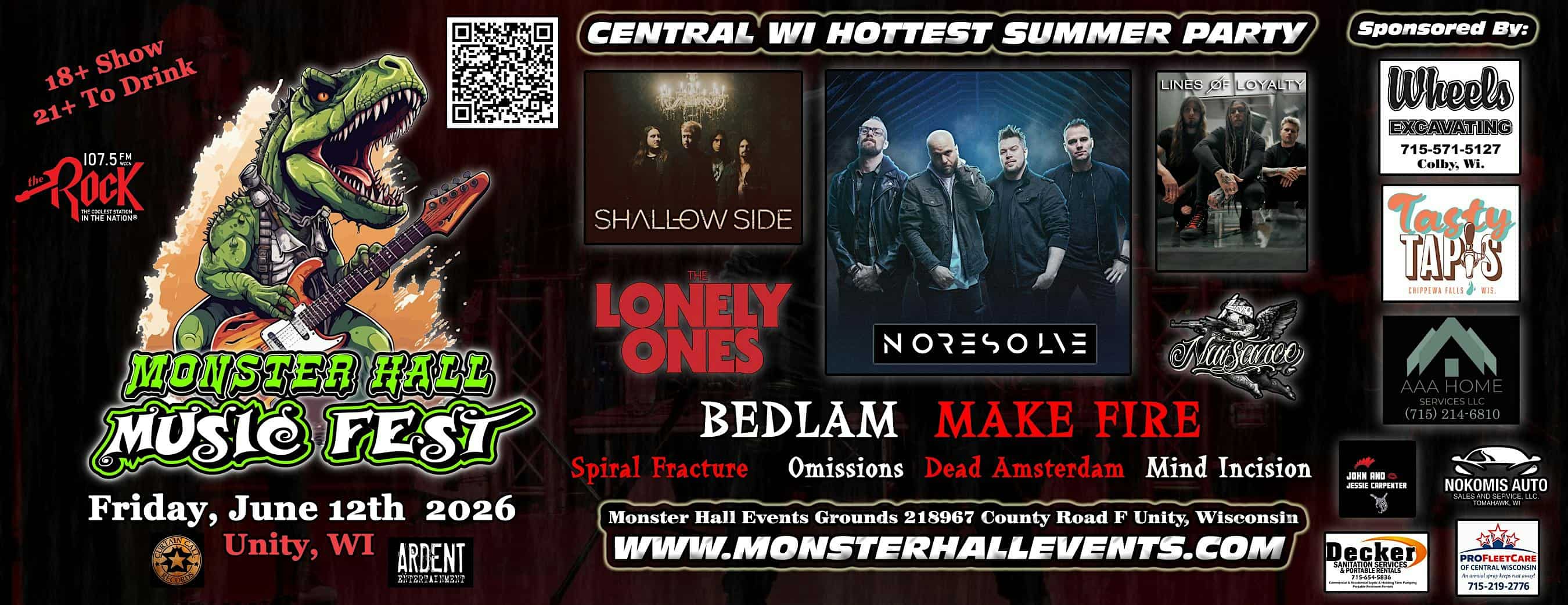 Monster Hall Music Fest Friday, June 12 Featuring Live Bands on Two Stages! at Monster Hall Events – Unity, WI