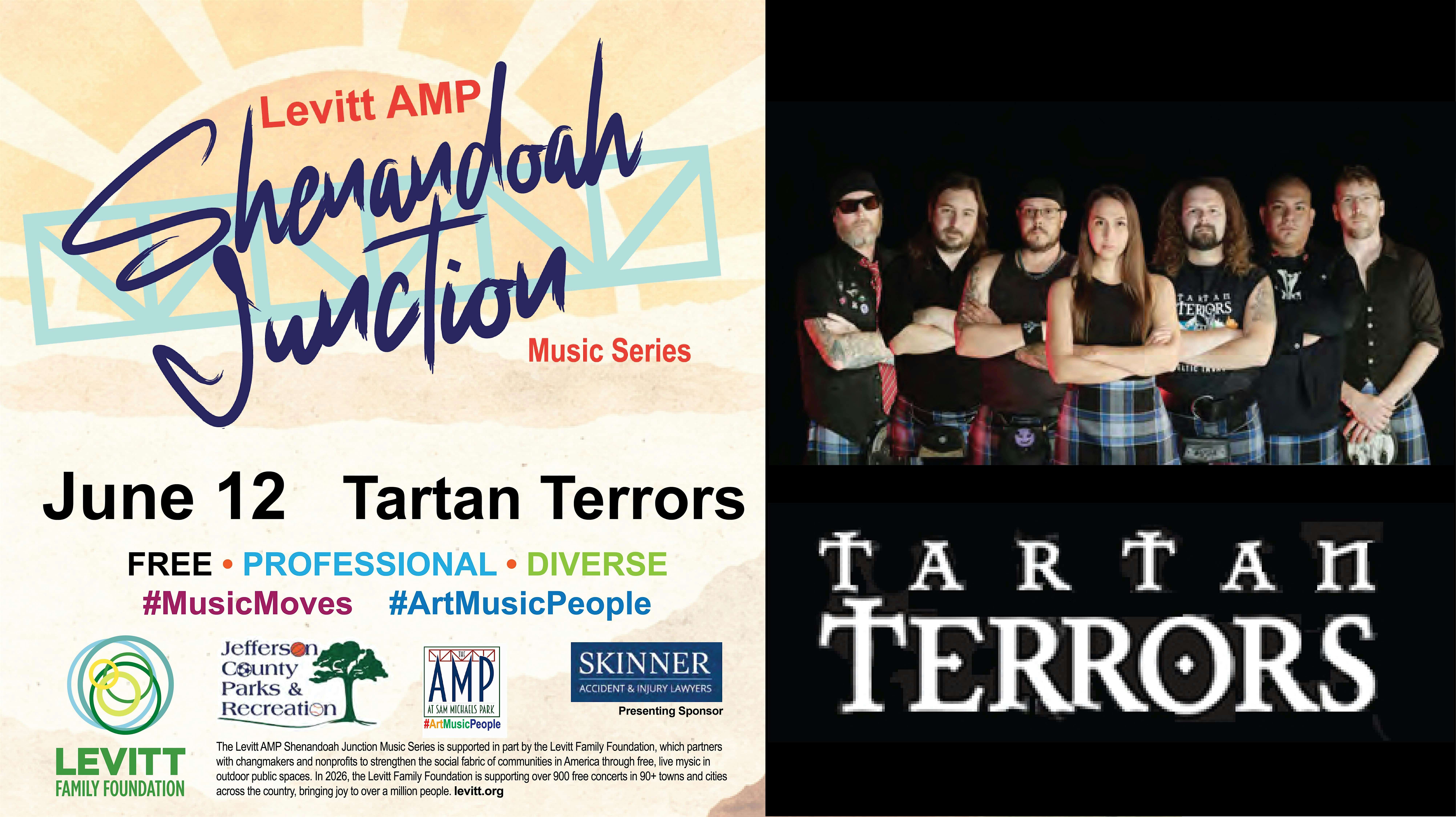 Tartan Terrors – Levitt AMP Shenandoah Junction Music Series at The AMP at Sam Michaels Park – Shenandoah Junction, WV