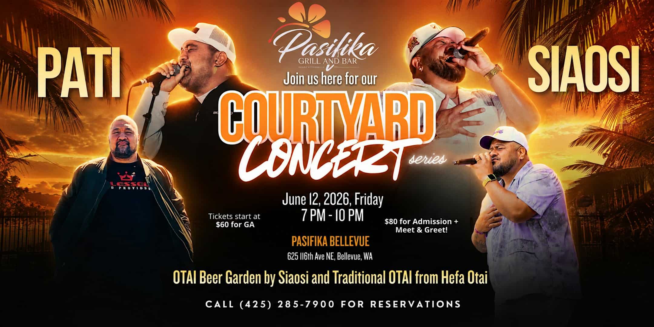 SIAOSI & PATI | Courtyard Concerts By Pasifika Grill and Bar (BELLEVUE) at Pasifika Grill & Bar – Bellevue, WA