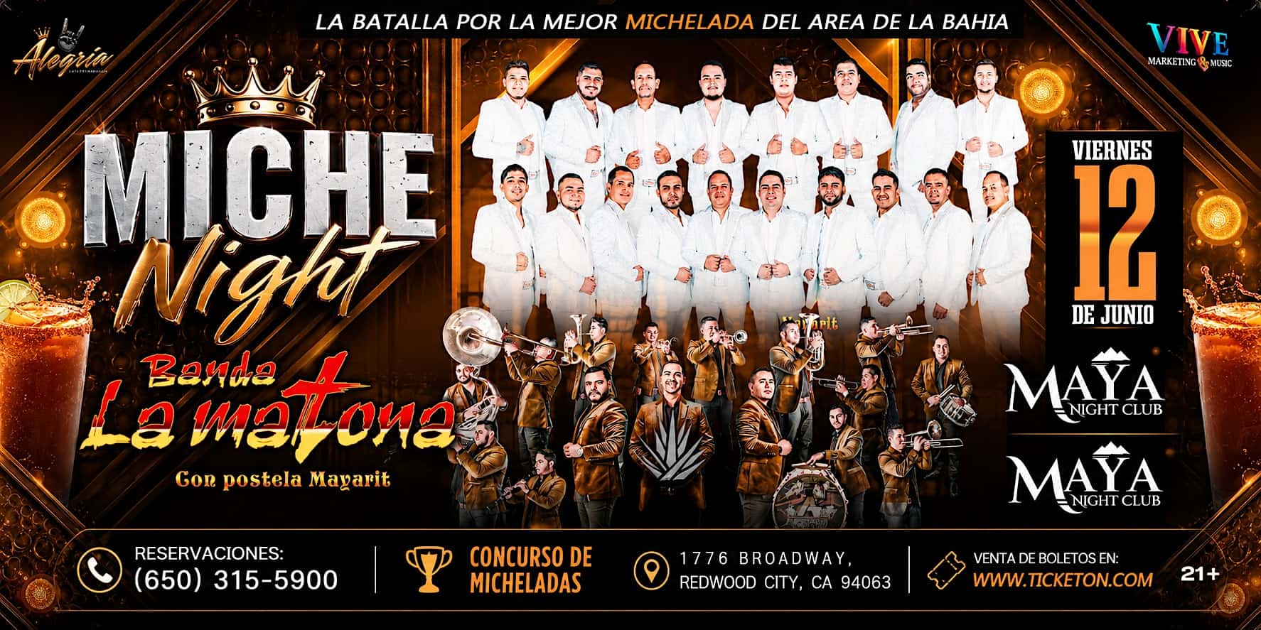 Este Viernes Banda La Matona y Banda AzuL Tequila @ Maya Nightclub at MAYA NIGHTCLUB – Redwood City, CA