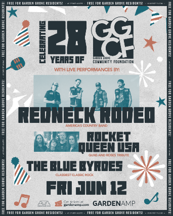 Redneck Rodeo, Guns N Roses Tributes + Blue Byrdes – Celebrating 27 Years of Garden Grove Community Foundation at Garden Amphitheatre – Garden Grove, CA