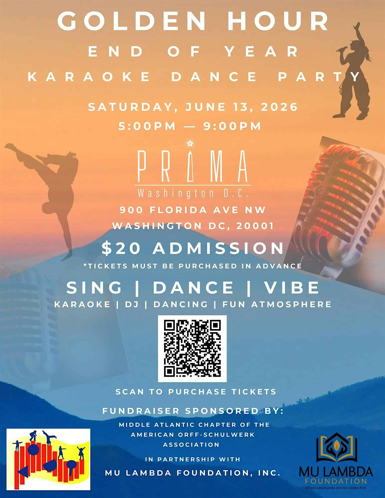 MAC-AOSA Karaoke Dance Party in partnership w/ Mu Lambda Foundation, Inc. at Prima DC – Washington, DC