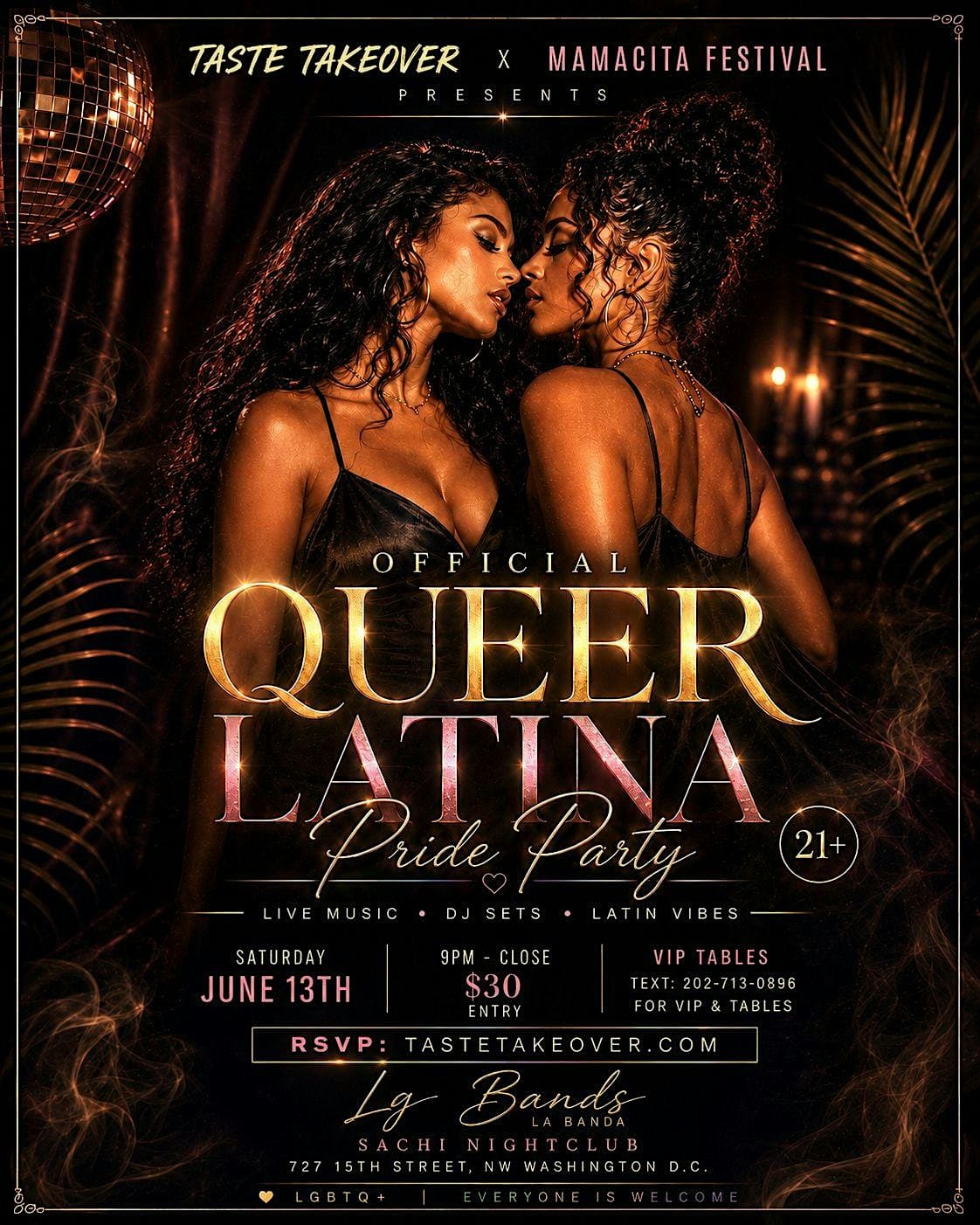 MAIN QUEER LATINA PRIDE PARTY at Sachi Nightclub – Washington, DC