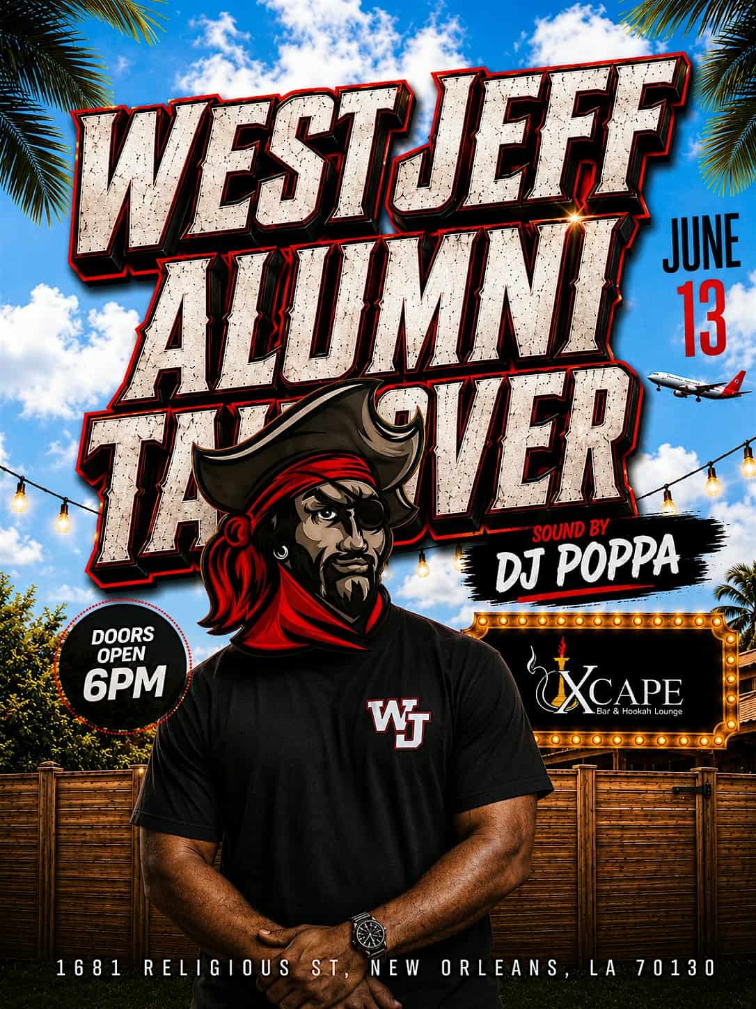 WEST JEFF ALUMNI TAKEOVER @ XCAPE LOUNGE JUNE 13,2026 at 1681 Religious St – New Orleans, LA