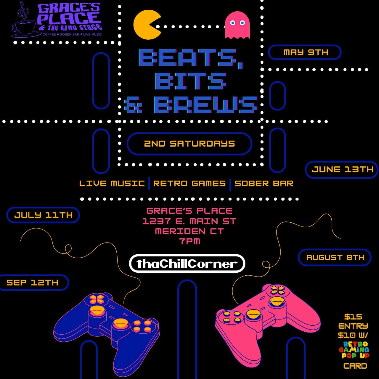 beats, bits & brews at Grace’s Place and the Rino Stage – Meriden, CT