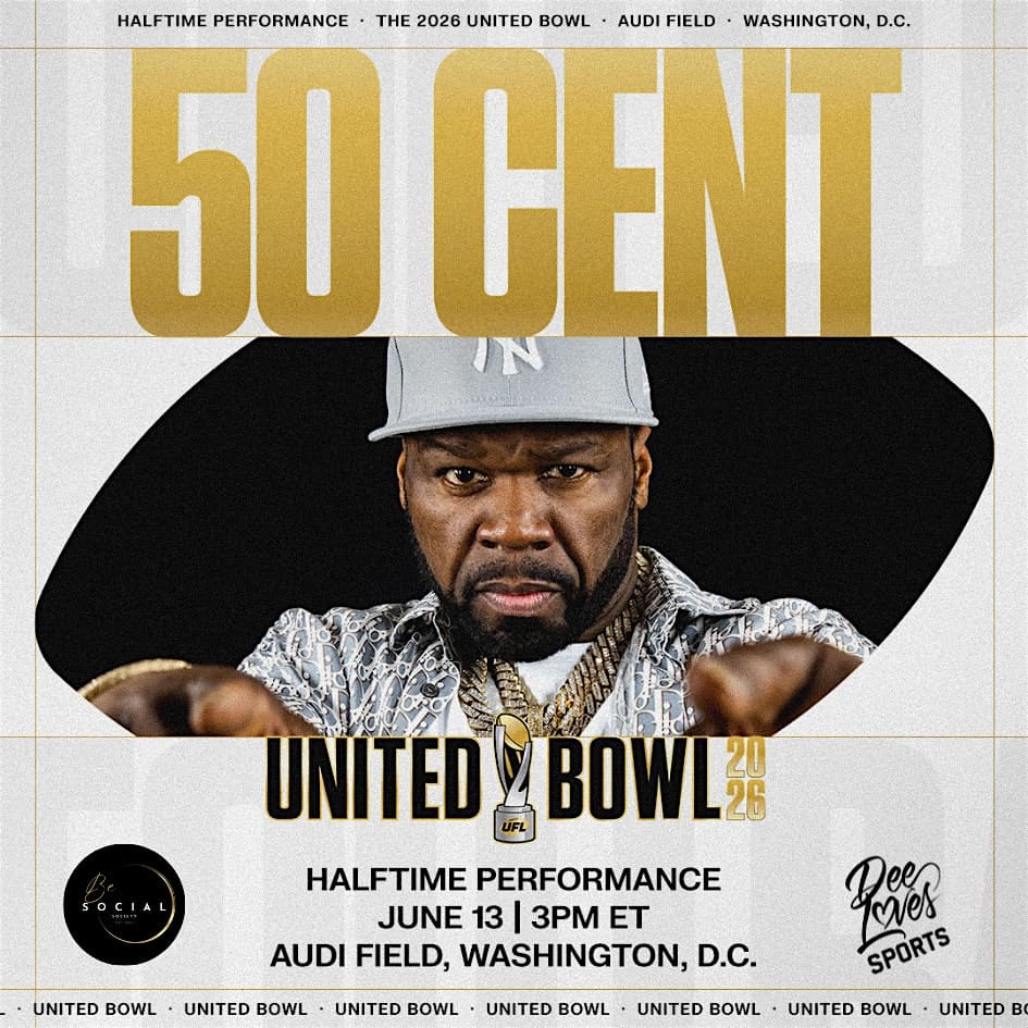 UFL United Bowl Be Social Society Group Experience | 50 Cent Halftime at Audi Field – Washington, DC