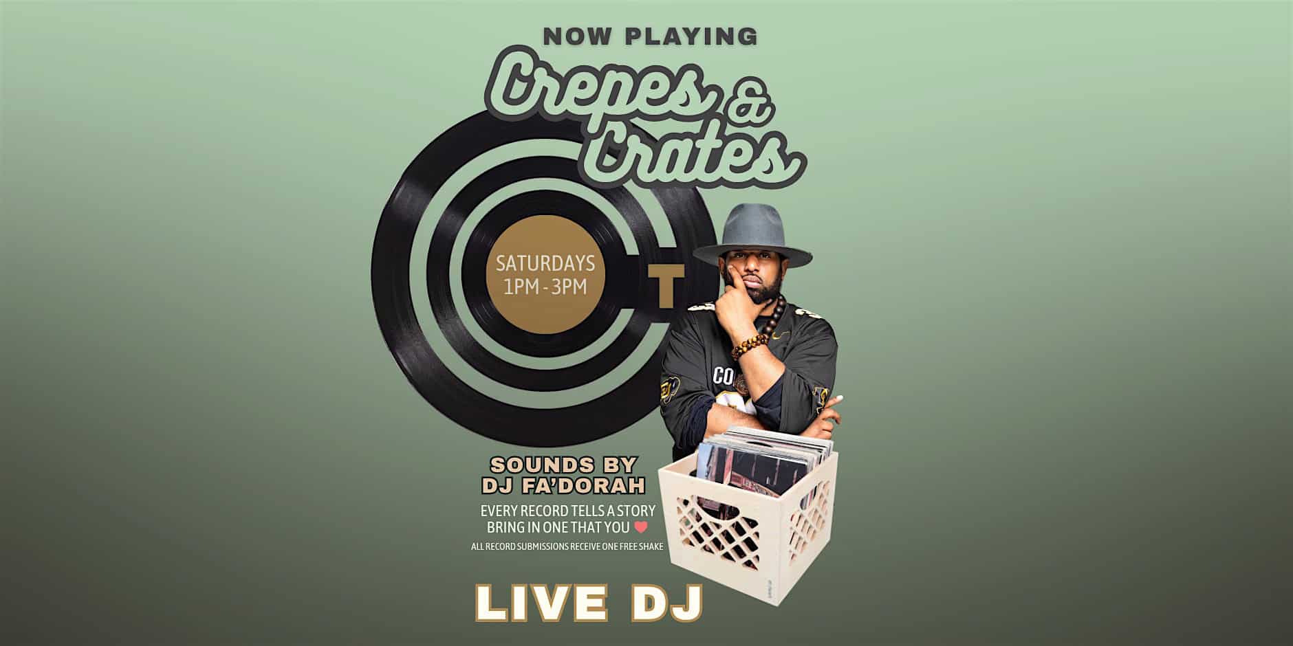 Crepes & Crates: Free Weekly Vinyl DJ Party at Crepe Therapy | Saturdays at Crepe Therapy Cafe Boulder – Boulder, CO