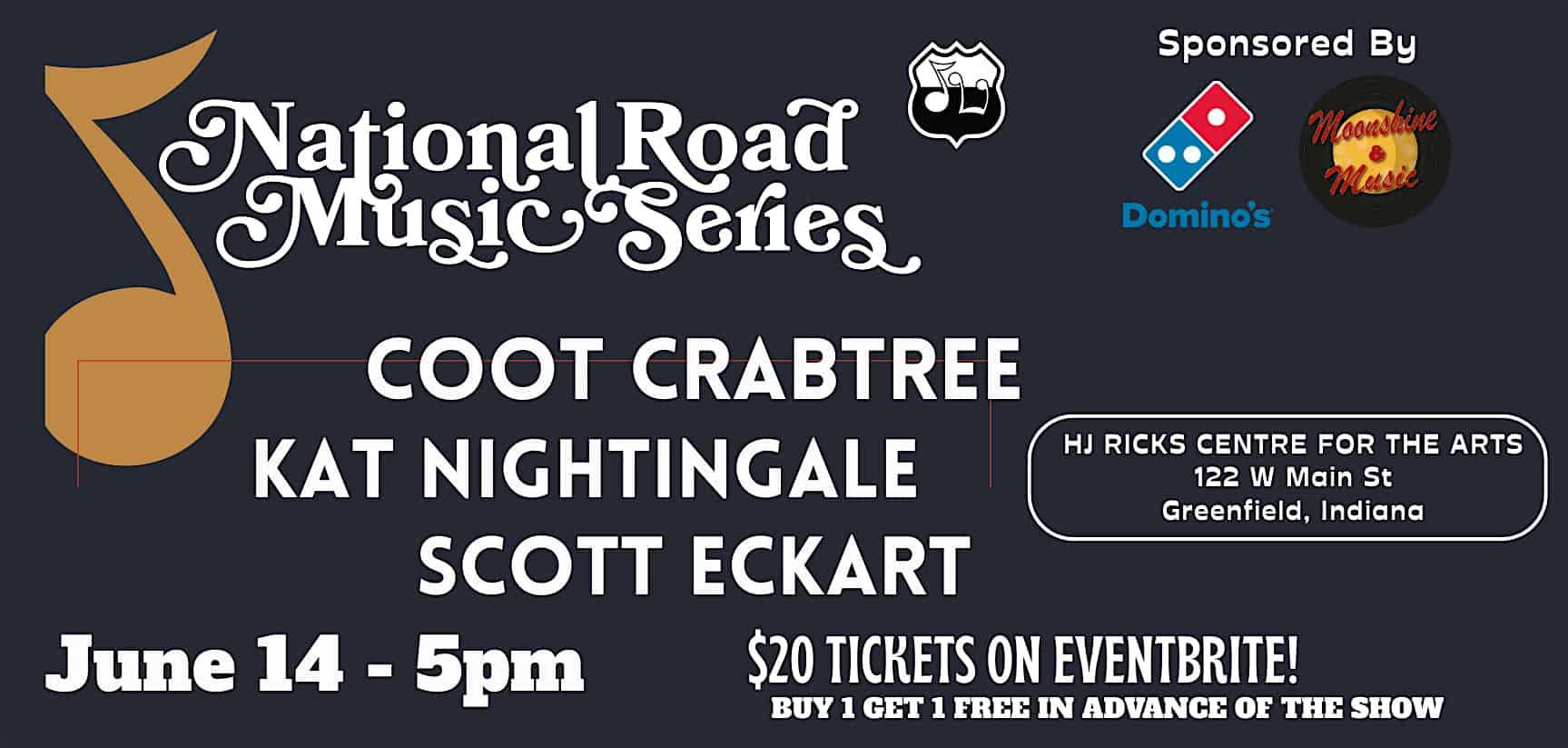 NRMS 23 – Coot Crabtree, Kat Nightingale, and Scott Eckart at H.J. Ricks Centre For The Arts – Greenfield, IN