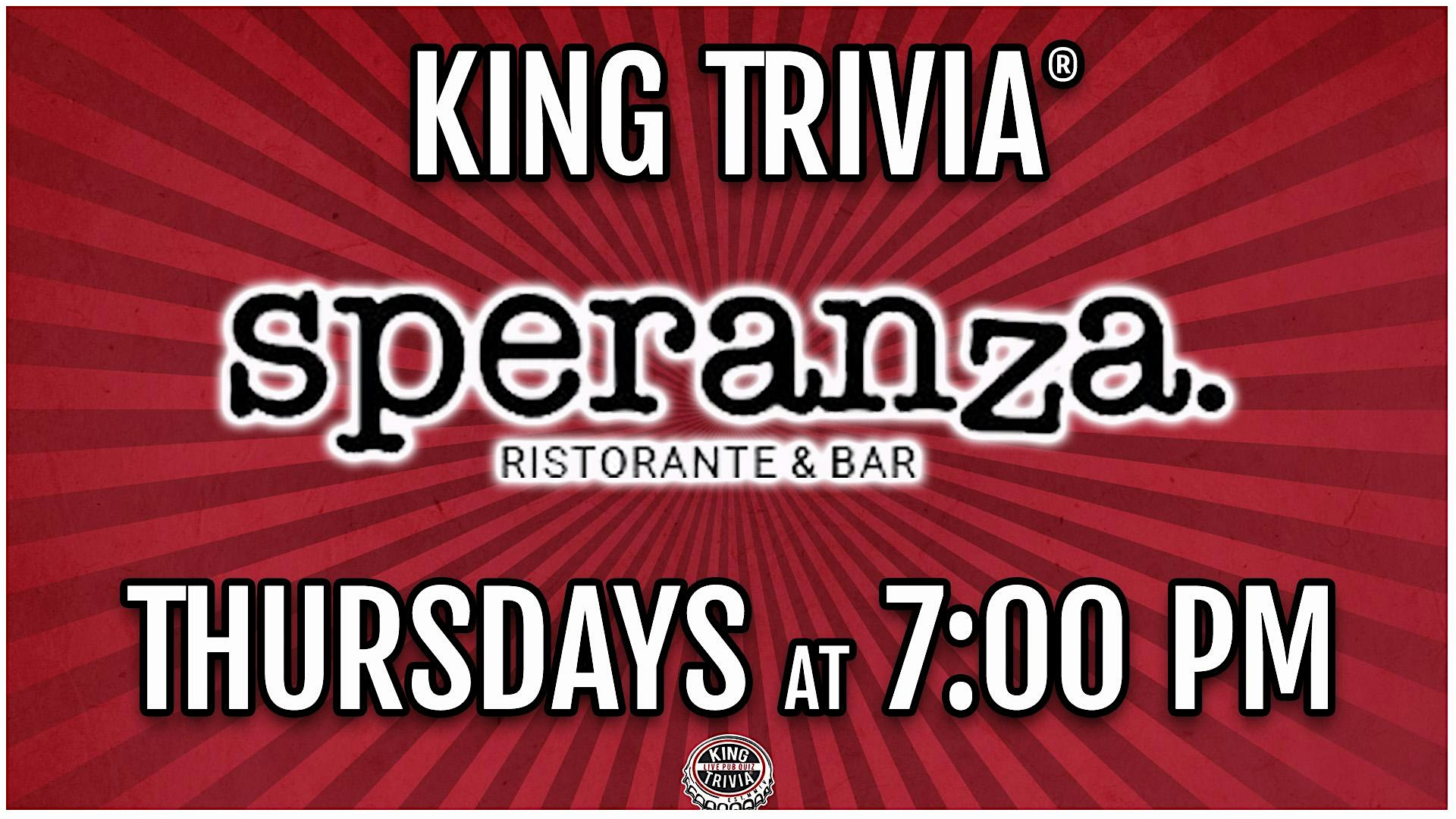 Trivia Night at Speranza Ristorante & Bar at 158 Broadway – Westville, NJ