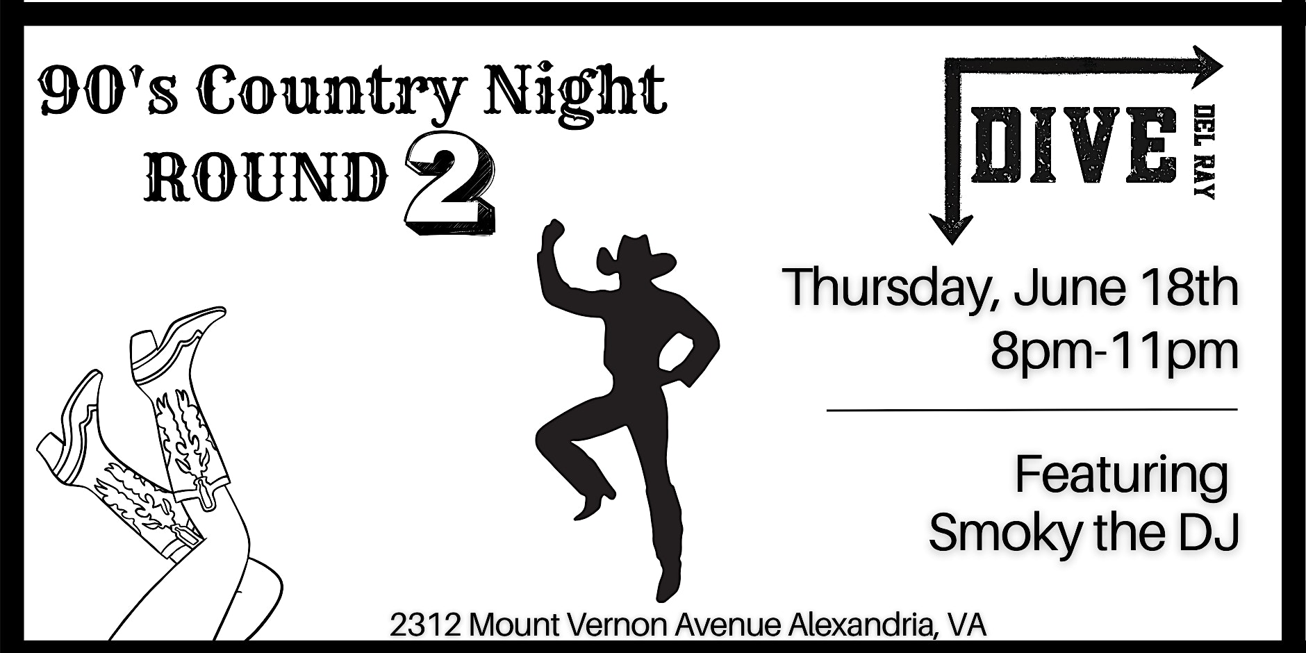 Dive Bar- 90’s Country Night at Del Ray Pop Up Bar – Alexandria, VA
