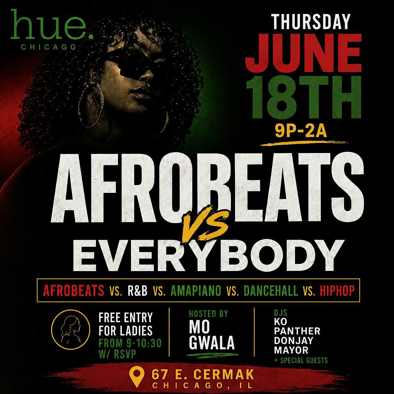 AfroBeat Thursdays : Afrobeats, Amapiano , Reggae_Dancehall, Soca ,RnB at Hue Chicago – Chicago, IL