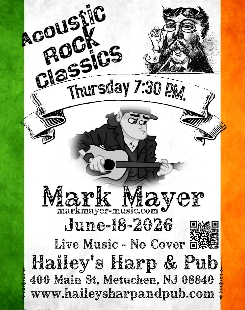 Mark Mayer Acoustic Solo At Hailey’s at Hailey’s Harp & Pub – Metuchen, NJ