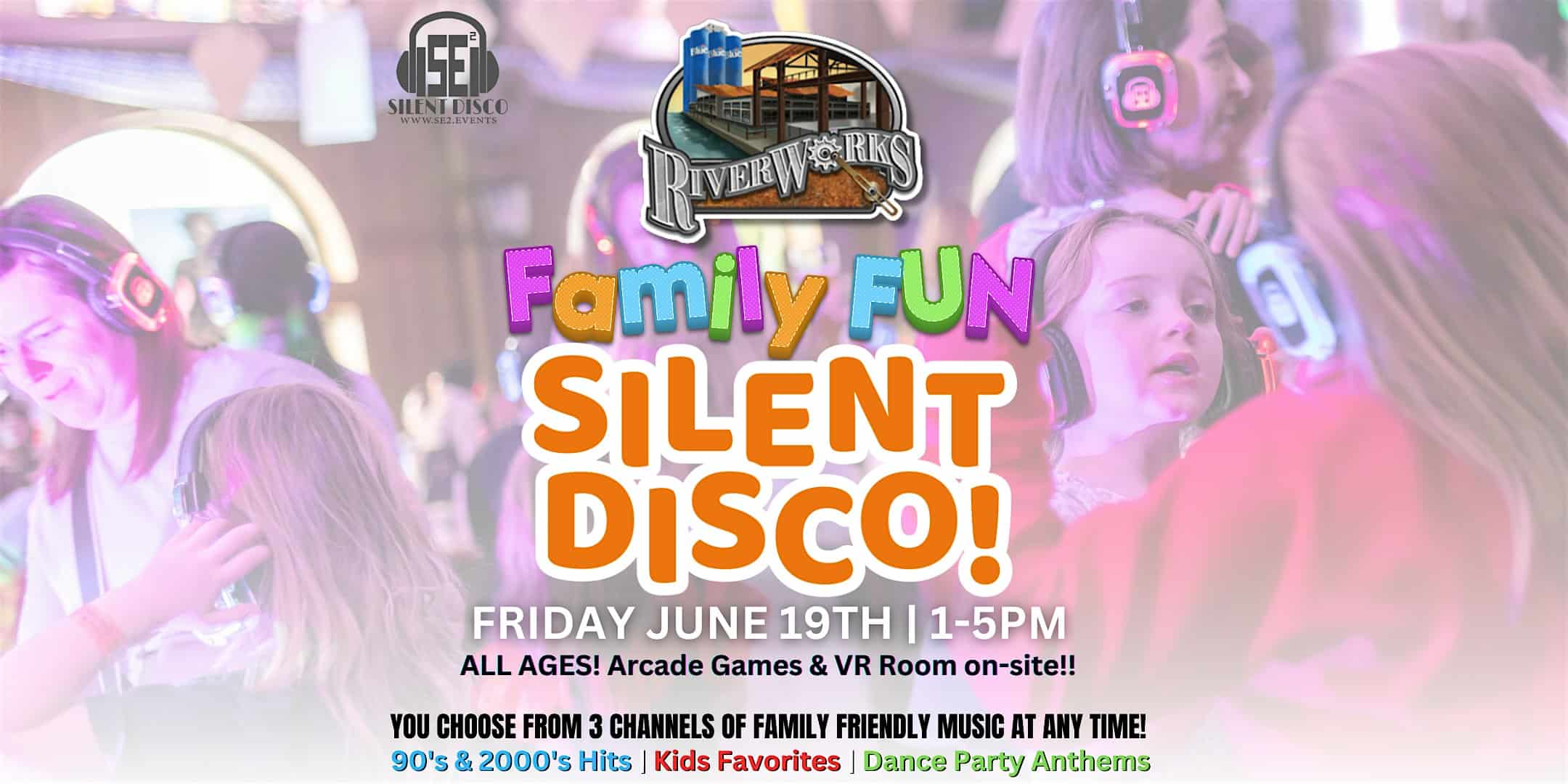 Family Fun Silent Disco @ Buffalo RiverWorks! – 6/19/26 (No School!) at Buffalo RiverWorks – Buffalo, NY