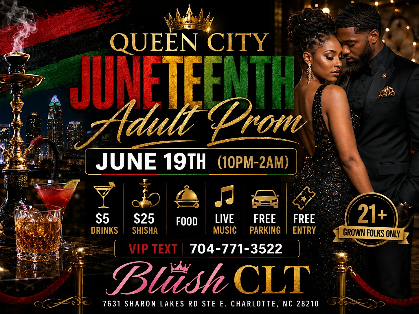 Queen City Juneteenth Adult Prom at Blush CLT – Charlotte, NC