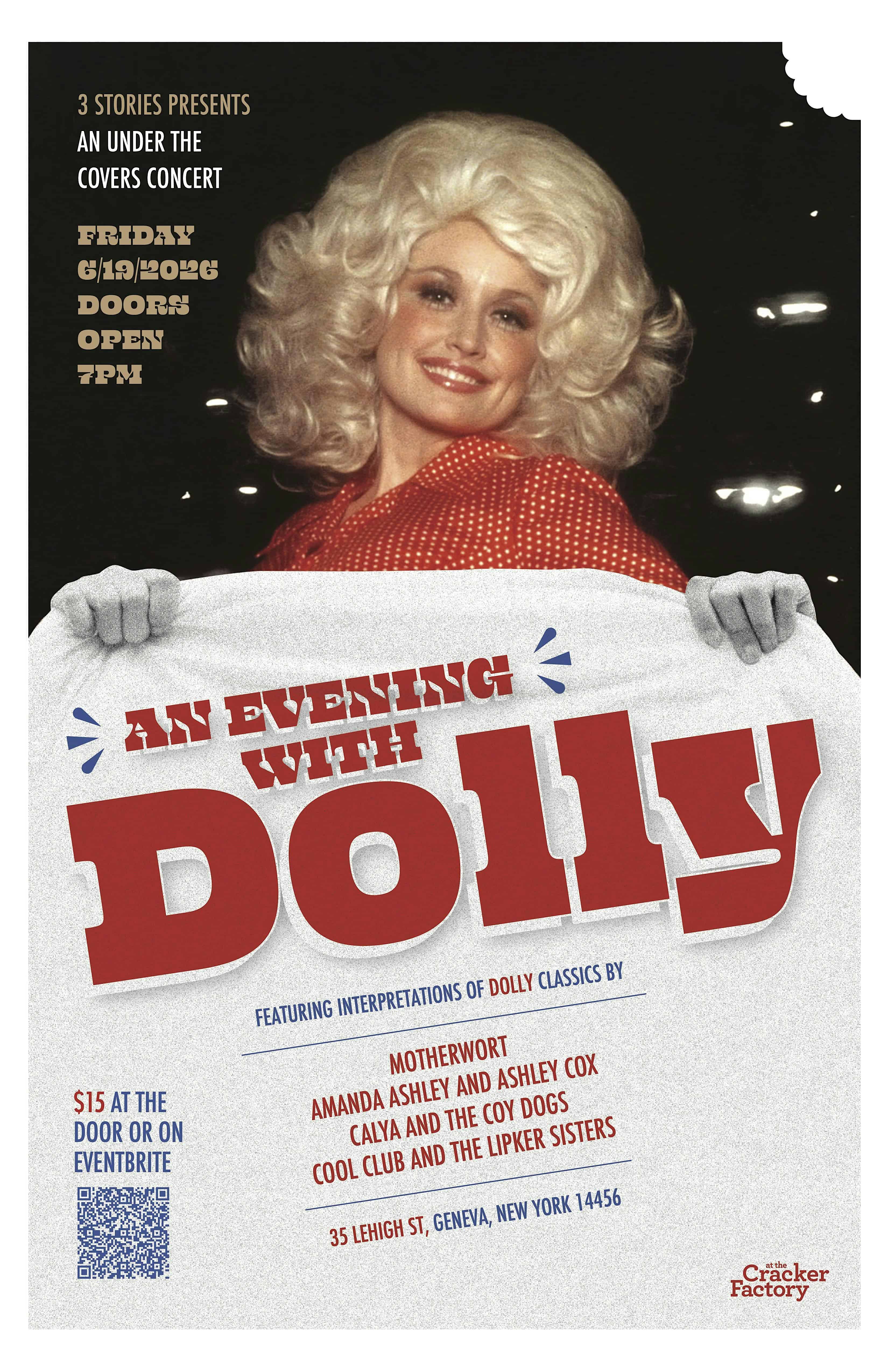 An Under the Covers Concert – An Evening of Dolly Parton at The Cracker Factory – Geneva, NY