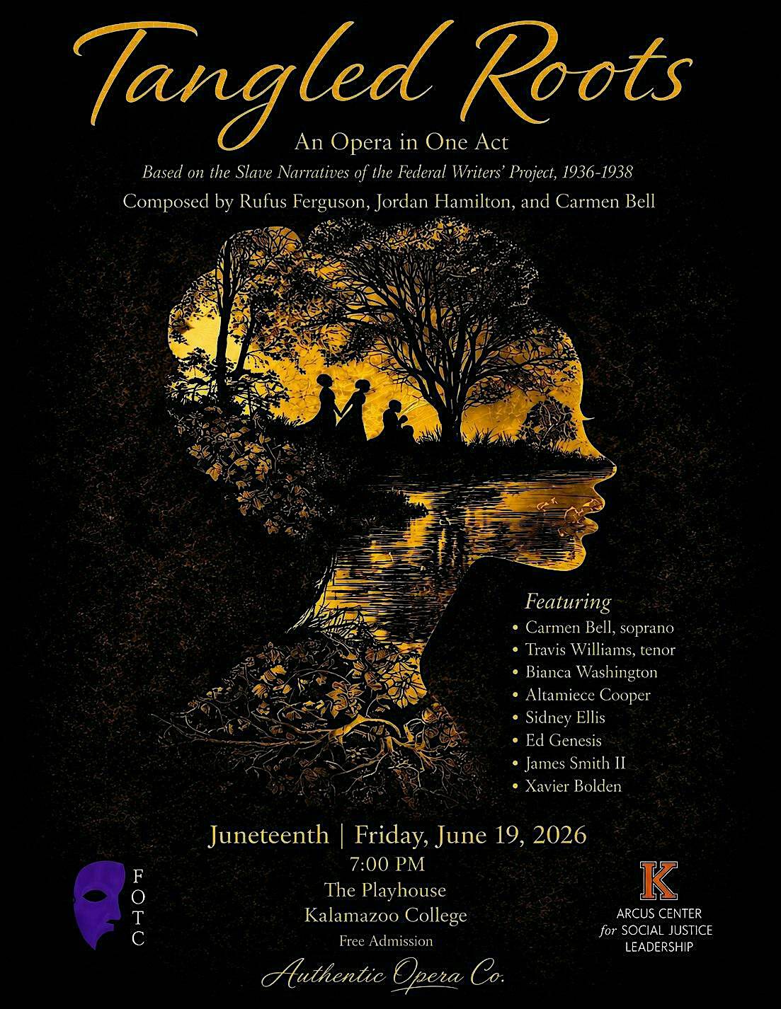 Tangled Roots: An Opera in One Act at Festival Playhouse of Kalamazoo College – Kalamazoo, MI