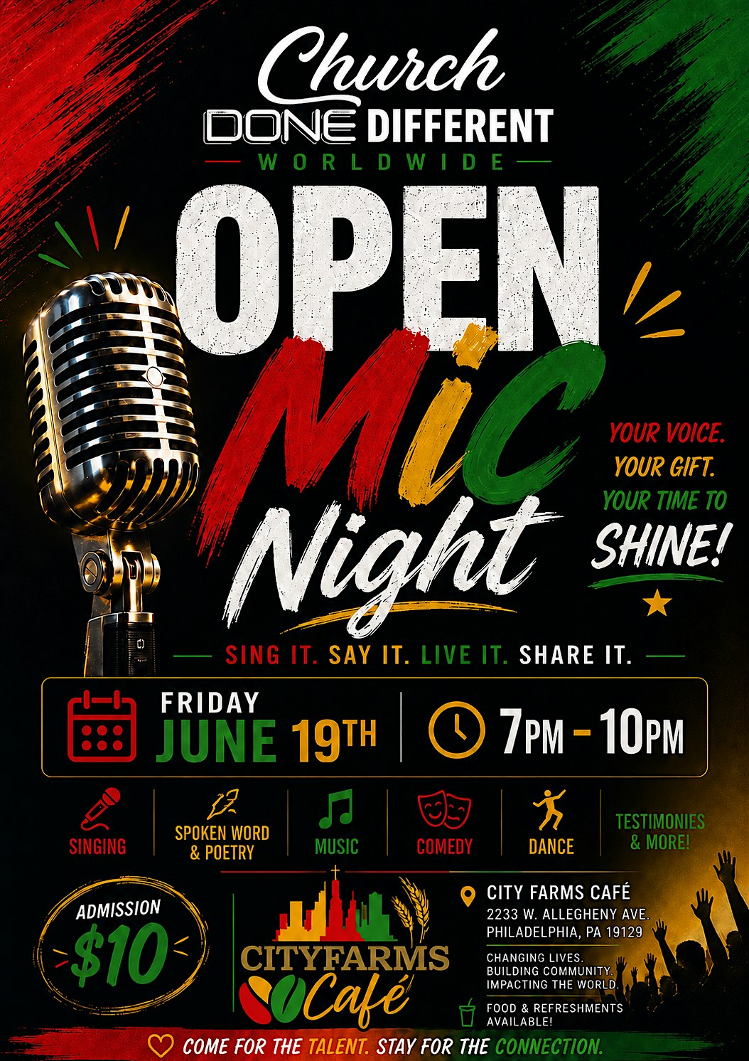 UNMUTED A Juneteenth Open Mic Celebration at 2233 W Allegheny Ave – Philadelphia, PA