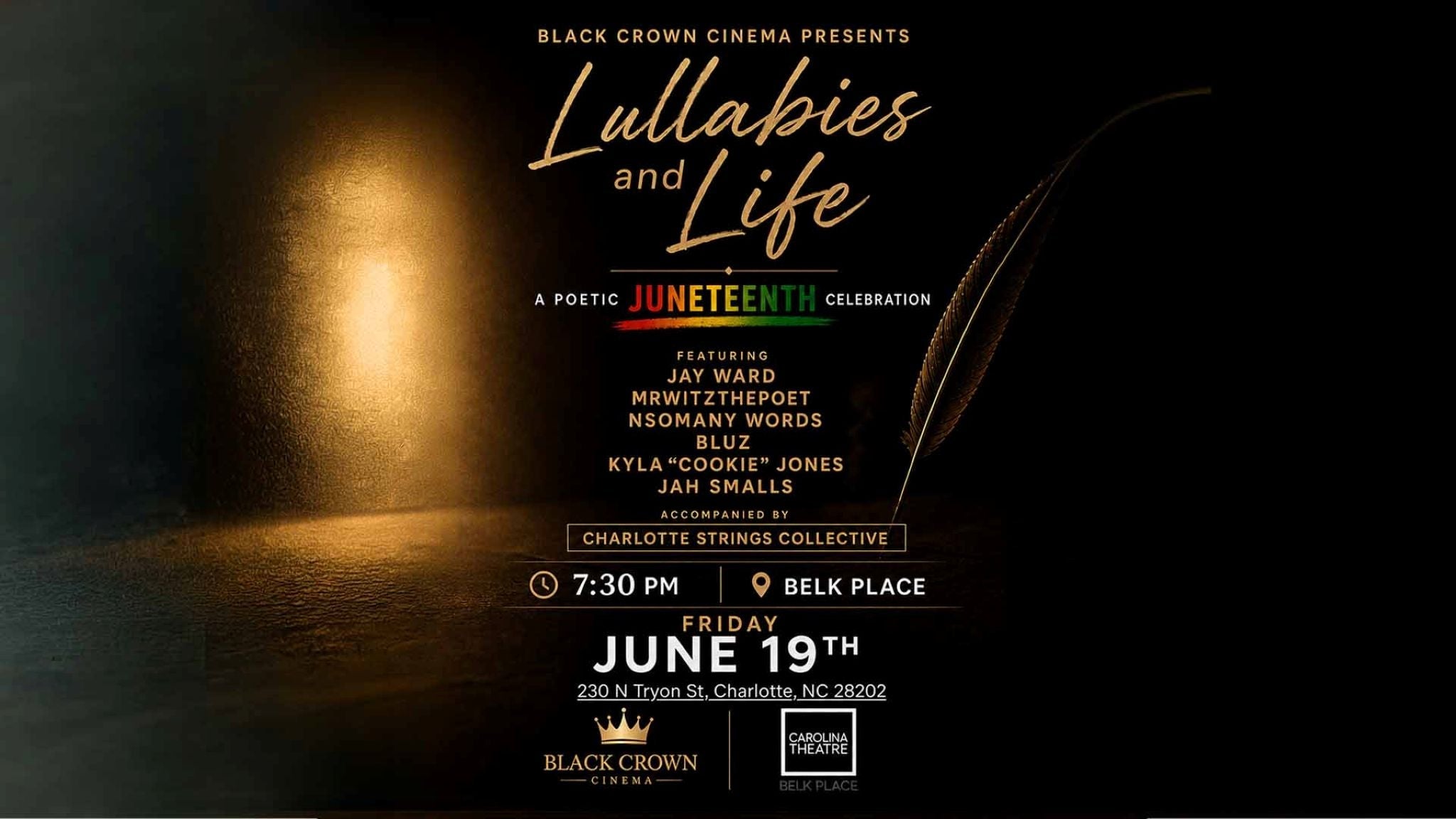 Lullabies & Life: A Poetic Juneteenth Celebration at The Carolina – Charlotte, NC