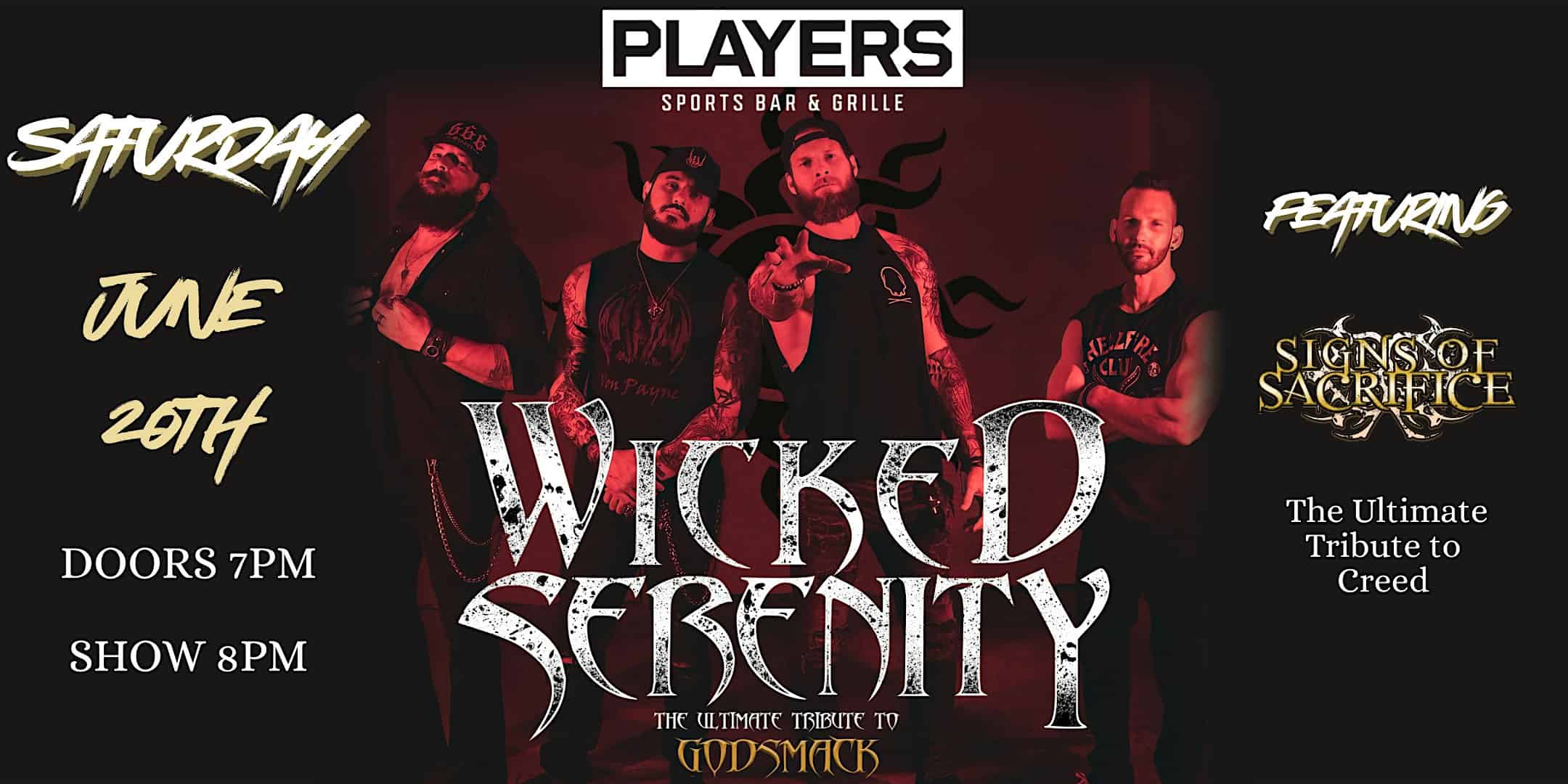 Wicked Serenity at Players Sports Bar & Grille at Players Sports Bar & Grille – Rockland, MA