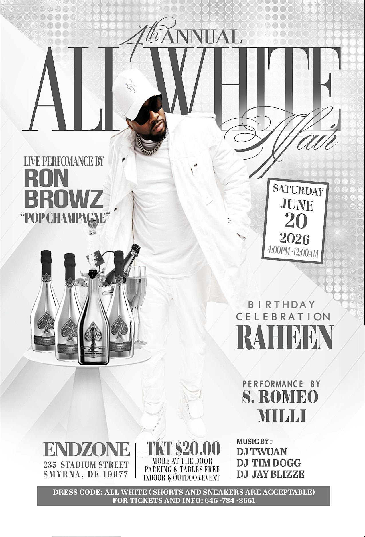 4th annual All white affair @ endzone bar& grill at Endzone Bar and Grill – Smyrna, DE