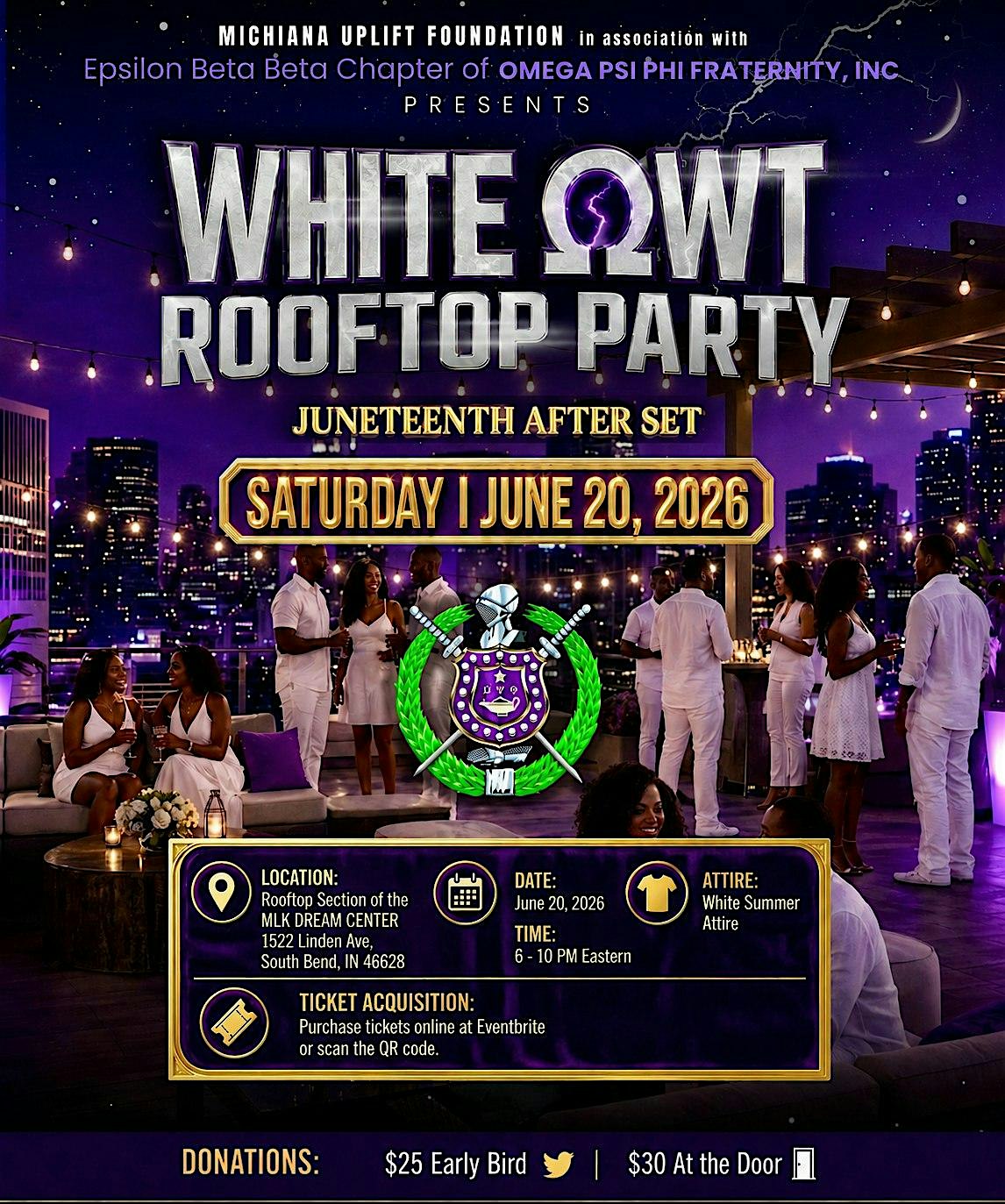 White OWT Rooftop Party at 1522 Linden Ave – South Bend, IN