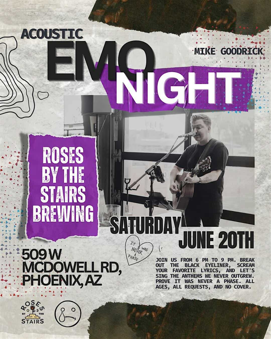 Emo Night Phoenix AZ | Live Music at Roses By The Stairs Brewing at Roses by the Stairs Brewing – Phoenix, AZ