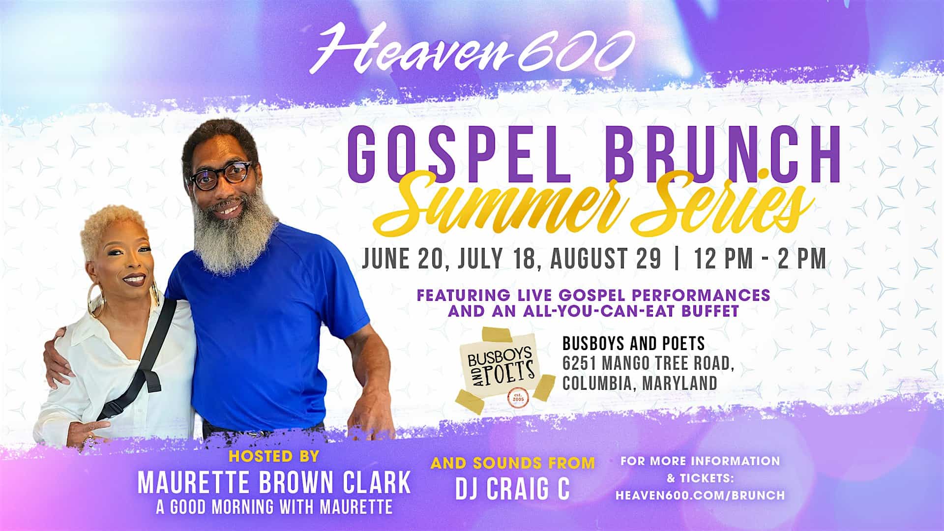 Gospel Brunch Summer Series at Busboys and Poets – Columbia – Columbia, MD