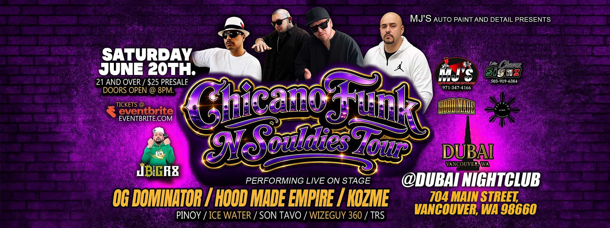 chicano funk n souldies tour at Dubai Nightclub – Vancouver, WA