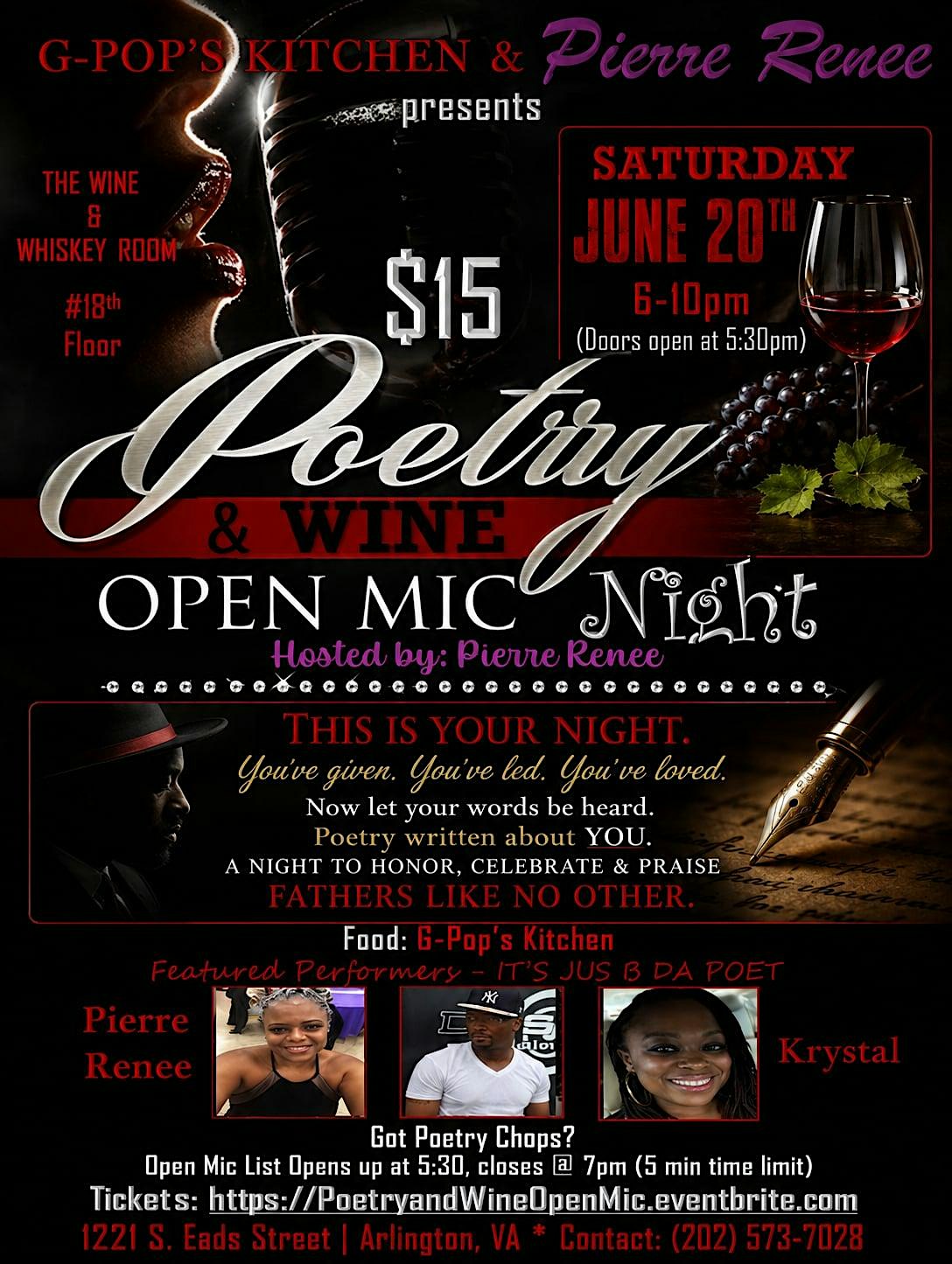 Poetry for HIM, A Night Father’s Will Never Forget!!! at 1221 S Eads St – Arlington, VA