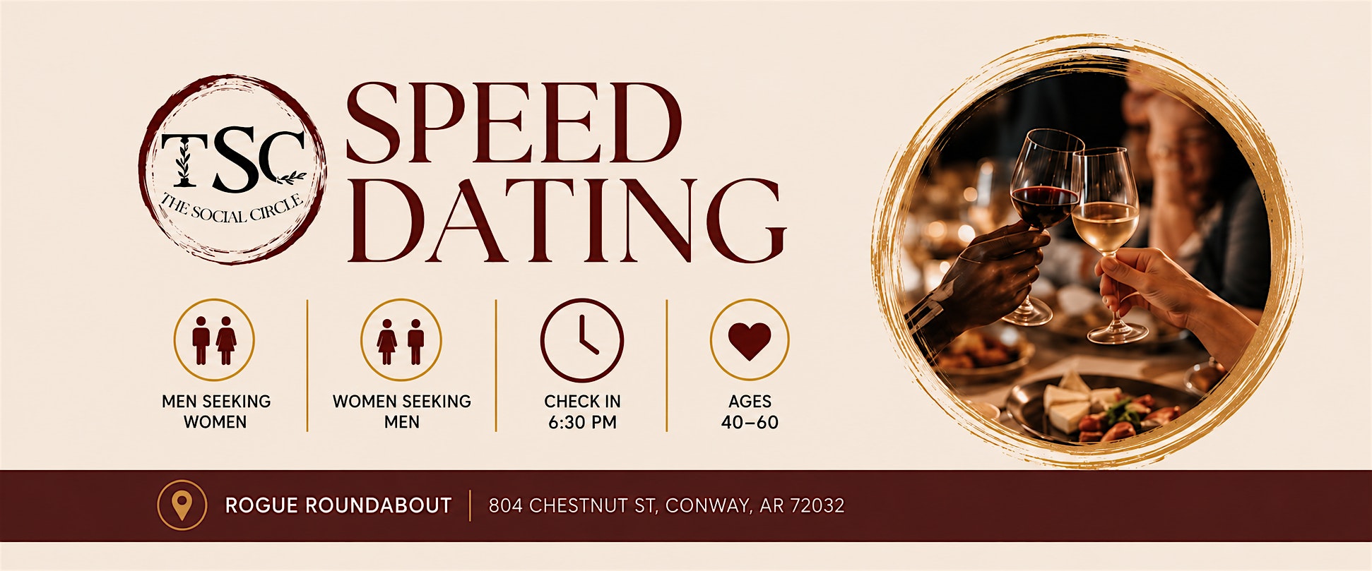 Speed Dating at the Rogue Roundabout – By The Social Circle at The Rogue Roundabout – Conway, AR