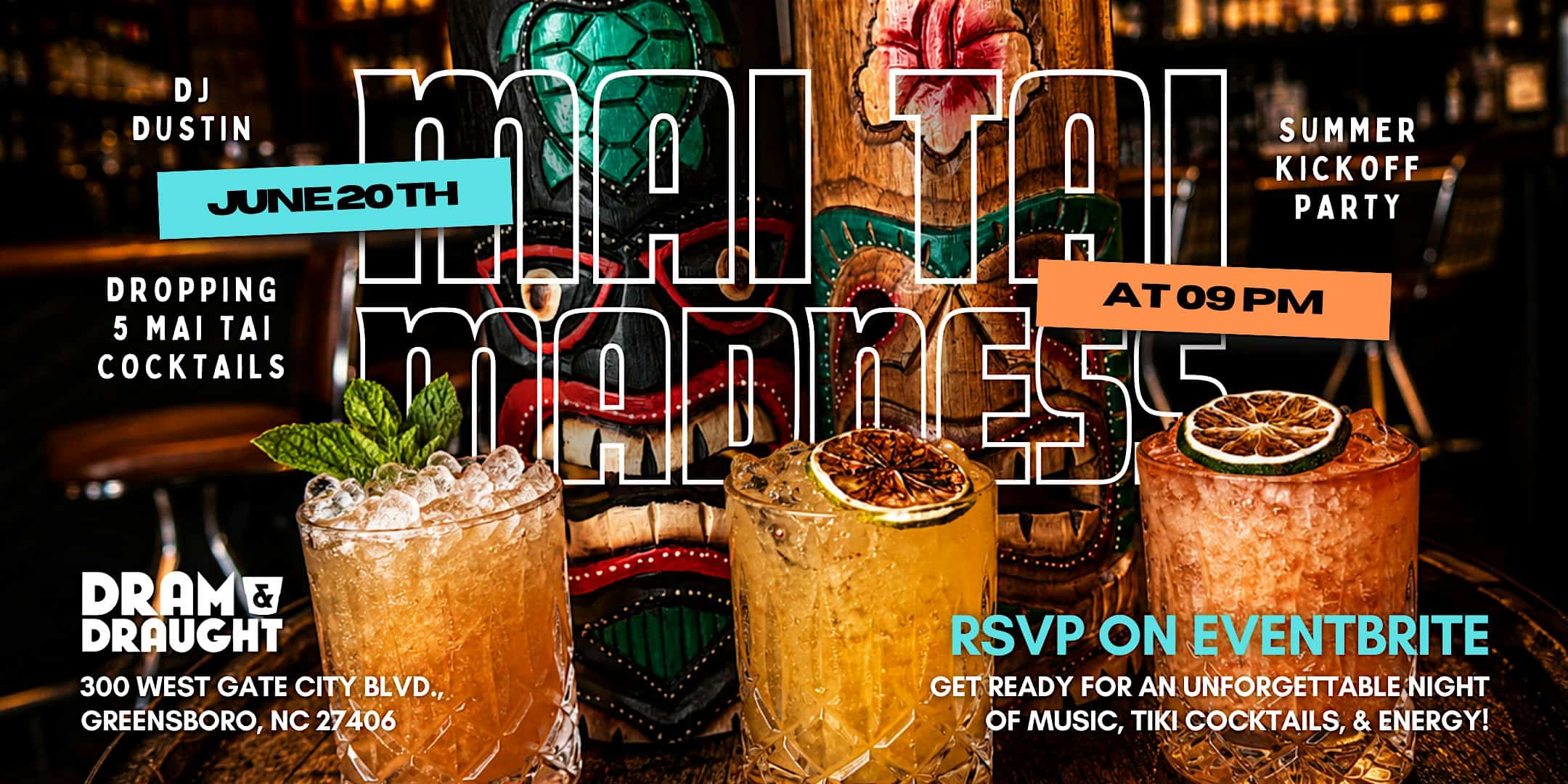 Mai Tai Madness at Dram & Draught Greensboro at Dram & Draught – Greensboro, NC