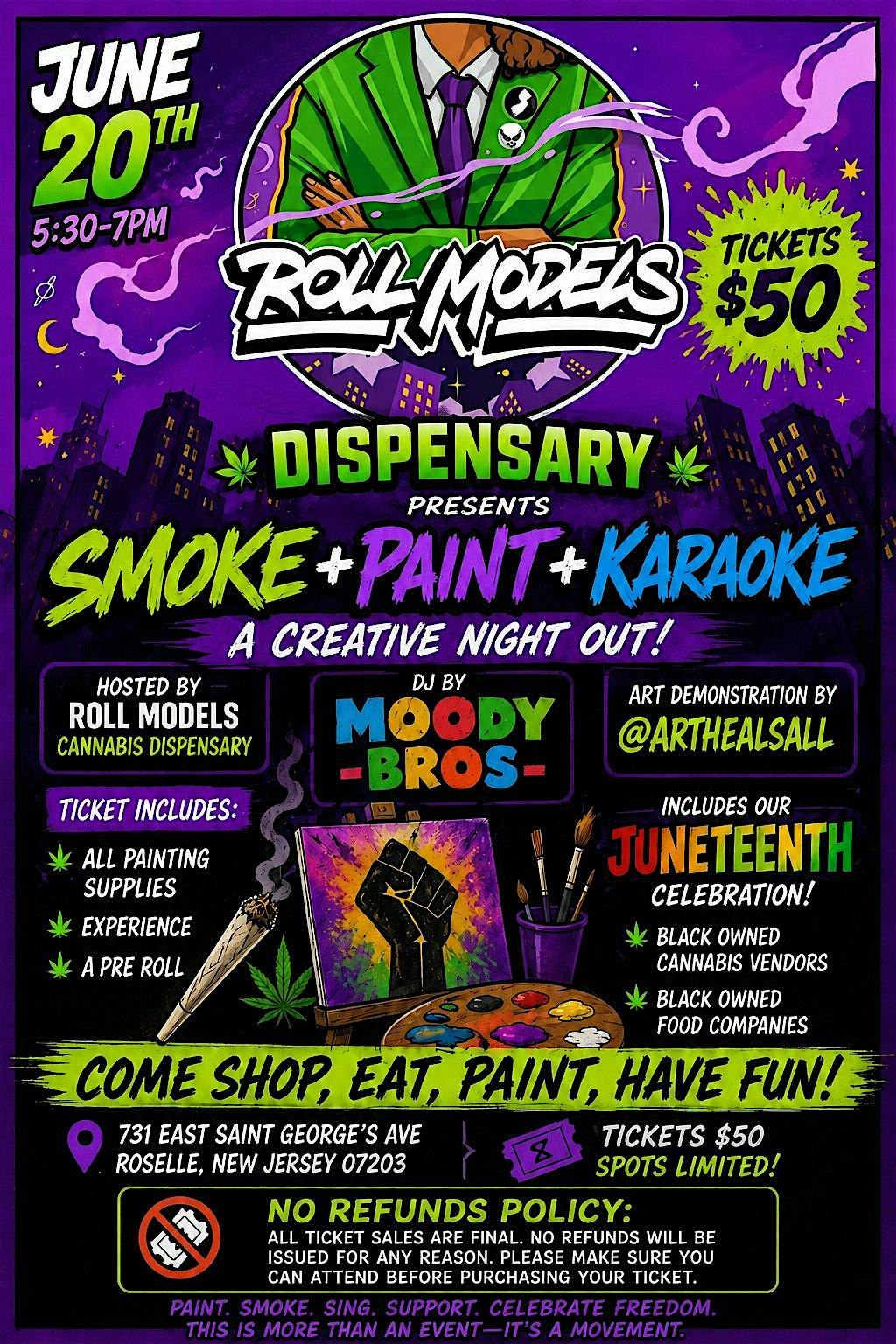 Roll Models Puff + Paint : Karaoke Edition at 731 E St Georges Ave – Roselle, NJ